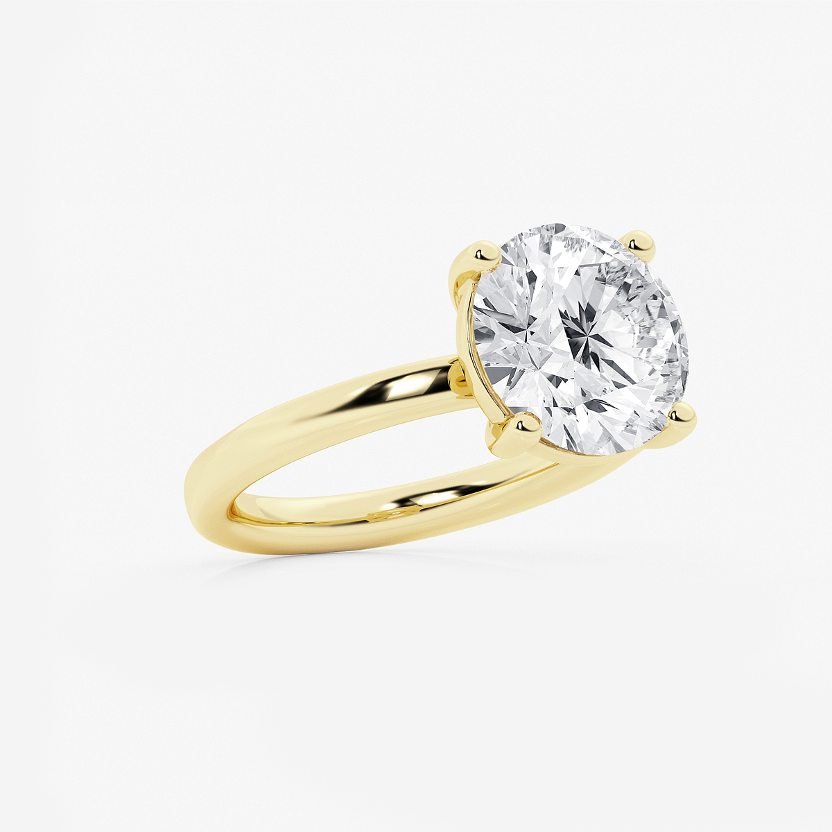 Additional Image 1 for  4 ctw Round Lab Grown Diamond Low Setting Solitaire Engagement Ring