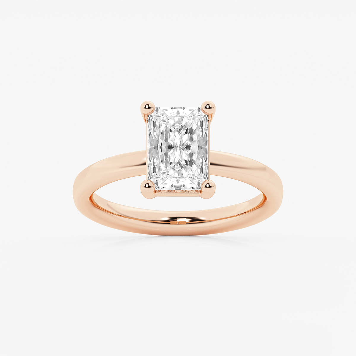 2 ctw Radiant Lab Grown Diamond Low Setting Solitaire Engagement Ring