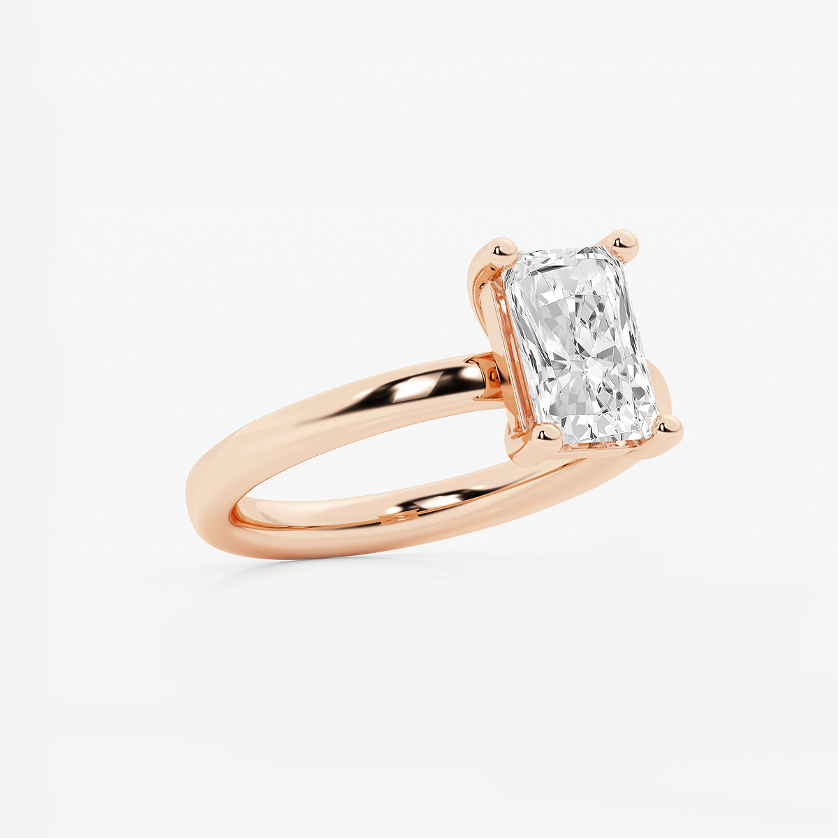 Additional Image 1 for  2 ctw Radiant Lab Grown Diamond Low Setting Solitaire Engagement Ring