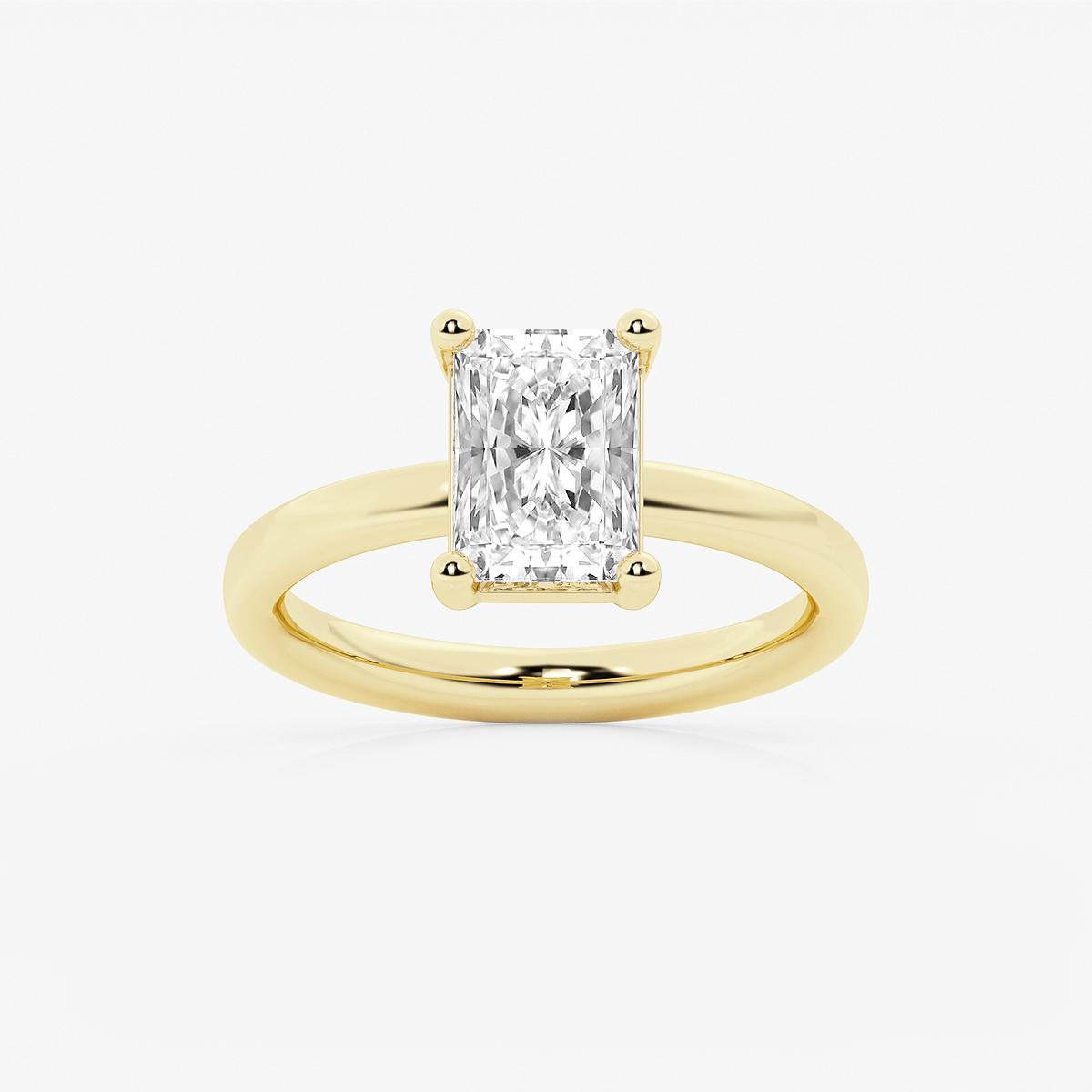2 ctw Radiant Lab Grown Diamond Low Setting Solitaire Engagement Ring