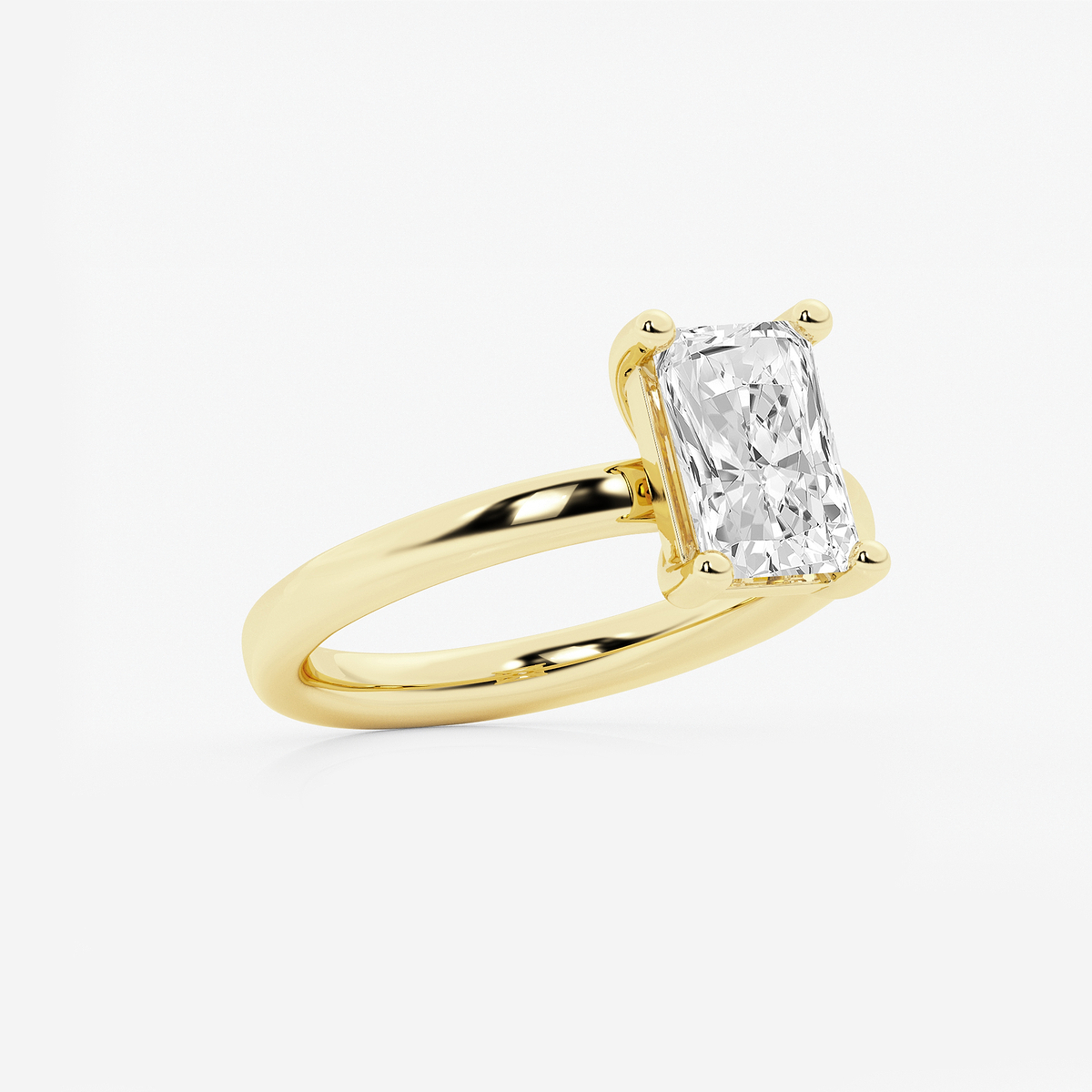 Additional Image 1 for  2 ctw Radiant Lab Grown Diamond Low Setting Solitaire Engagement Ring