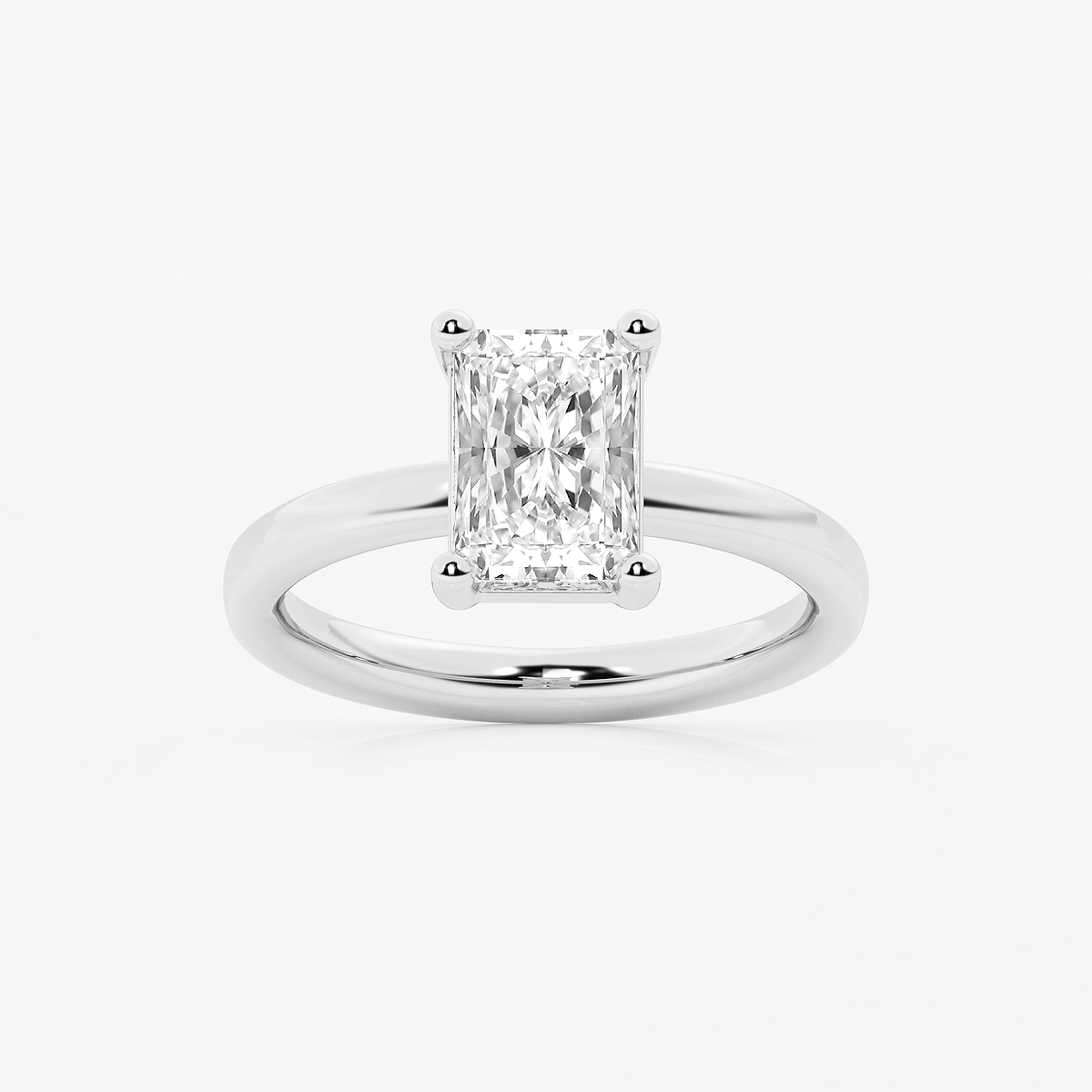 2 ctw Radiant Lab Grown Diamond Low Setting Solitaire Engagement Ring