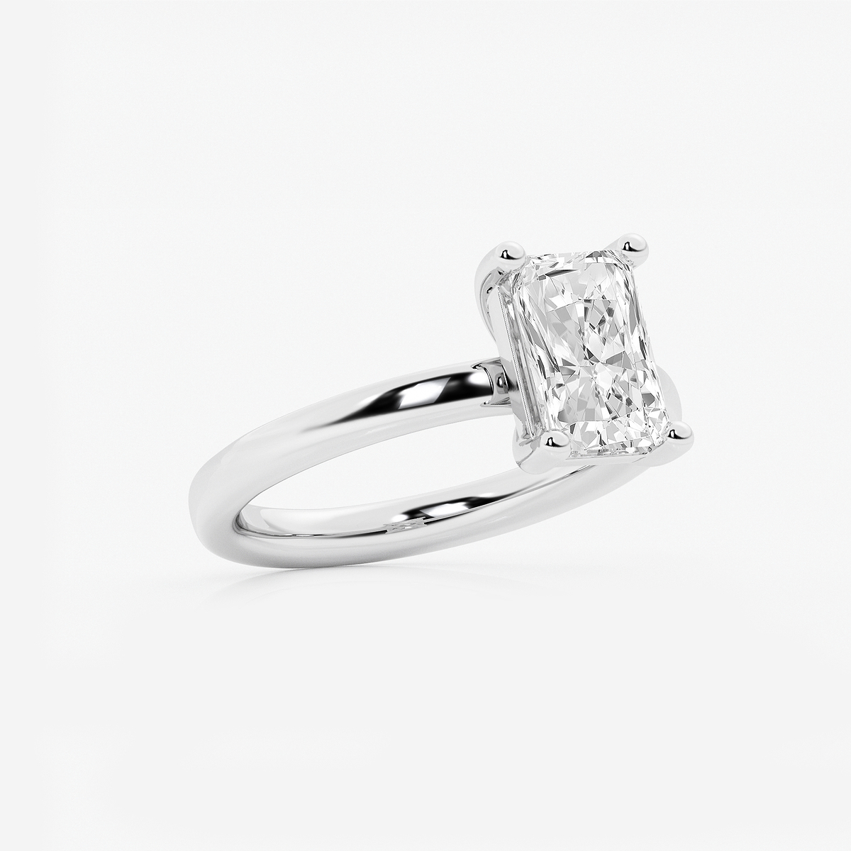 Additional Image 1 for  2 ctw Radiant Lab Grown Diamond Low Setting Solitaire Engagement Ring