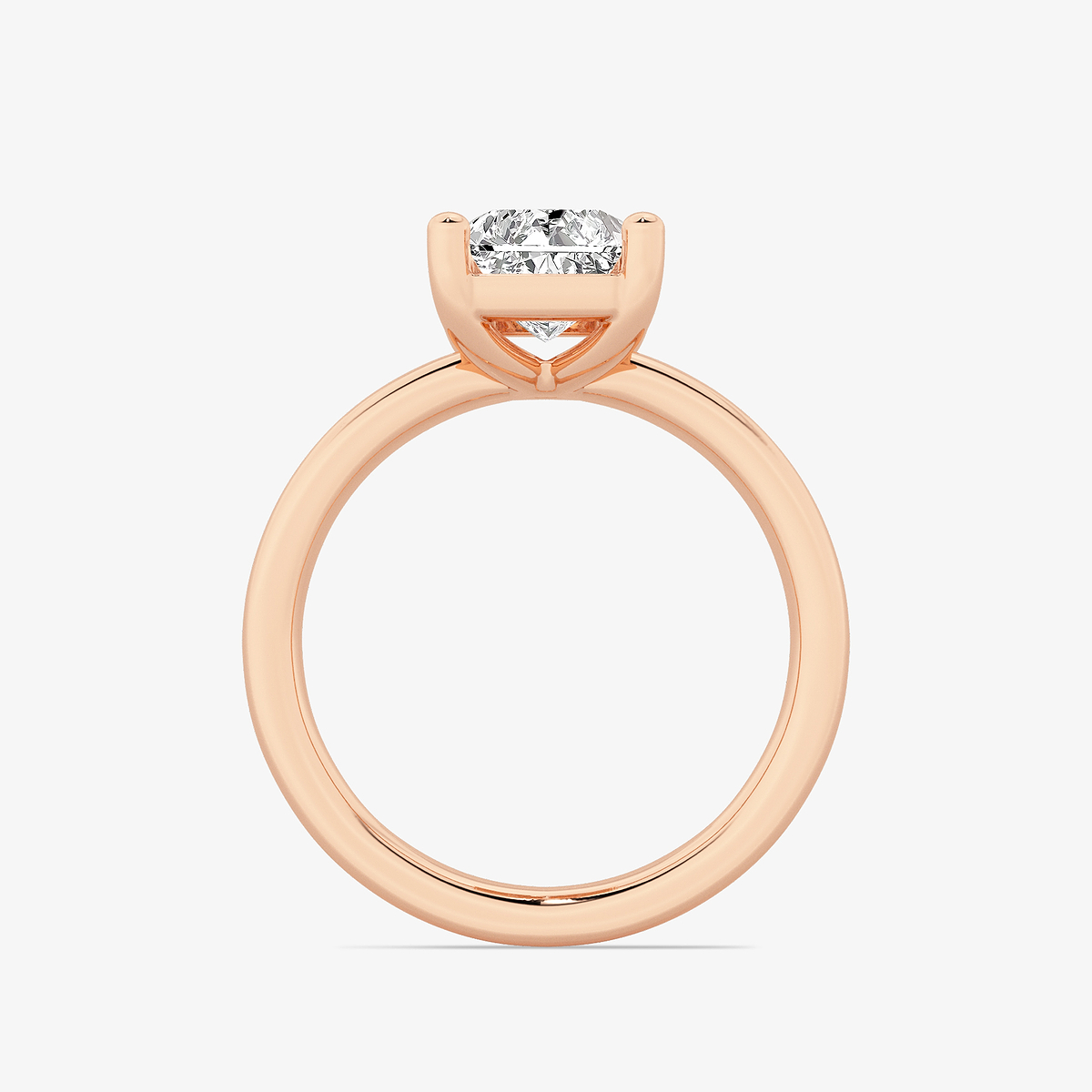 Additional Image 1 for  2 1/2 ctw Radiant Lab Grown Diamond Low Setting Solitaire Engagement Ring
