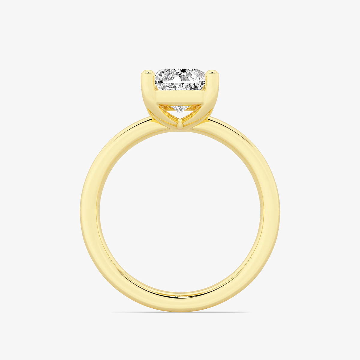 Additional Image 1 for  2 1/2 ctw Radiant Lab Grown Diamond Low Setting Solitaire Engagement Ring