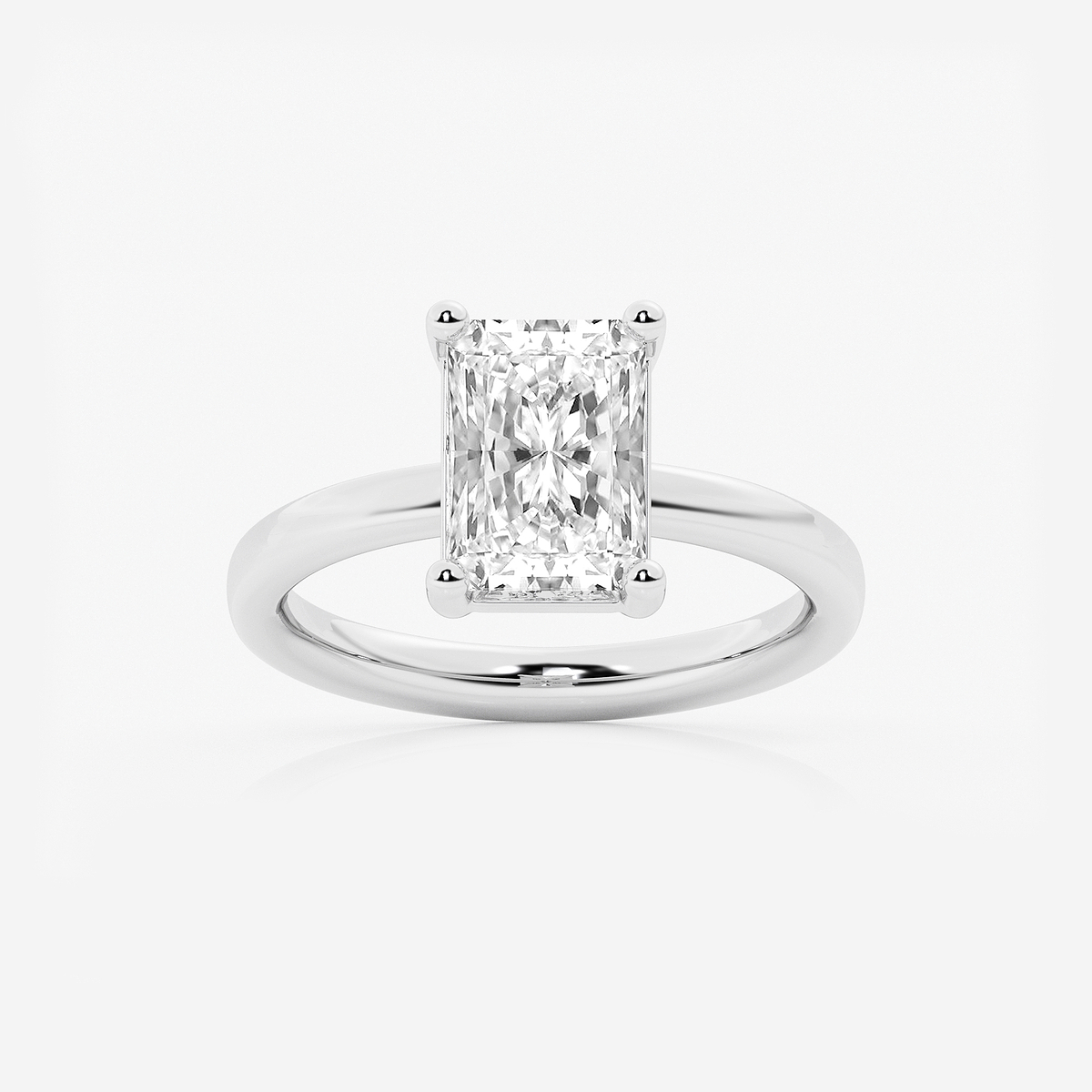 2 1/2 ctw Radiant Lab Grown Diamond Low Setting Solitaire Engagement Ring