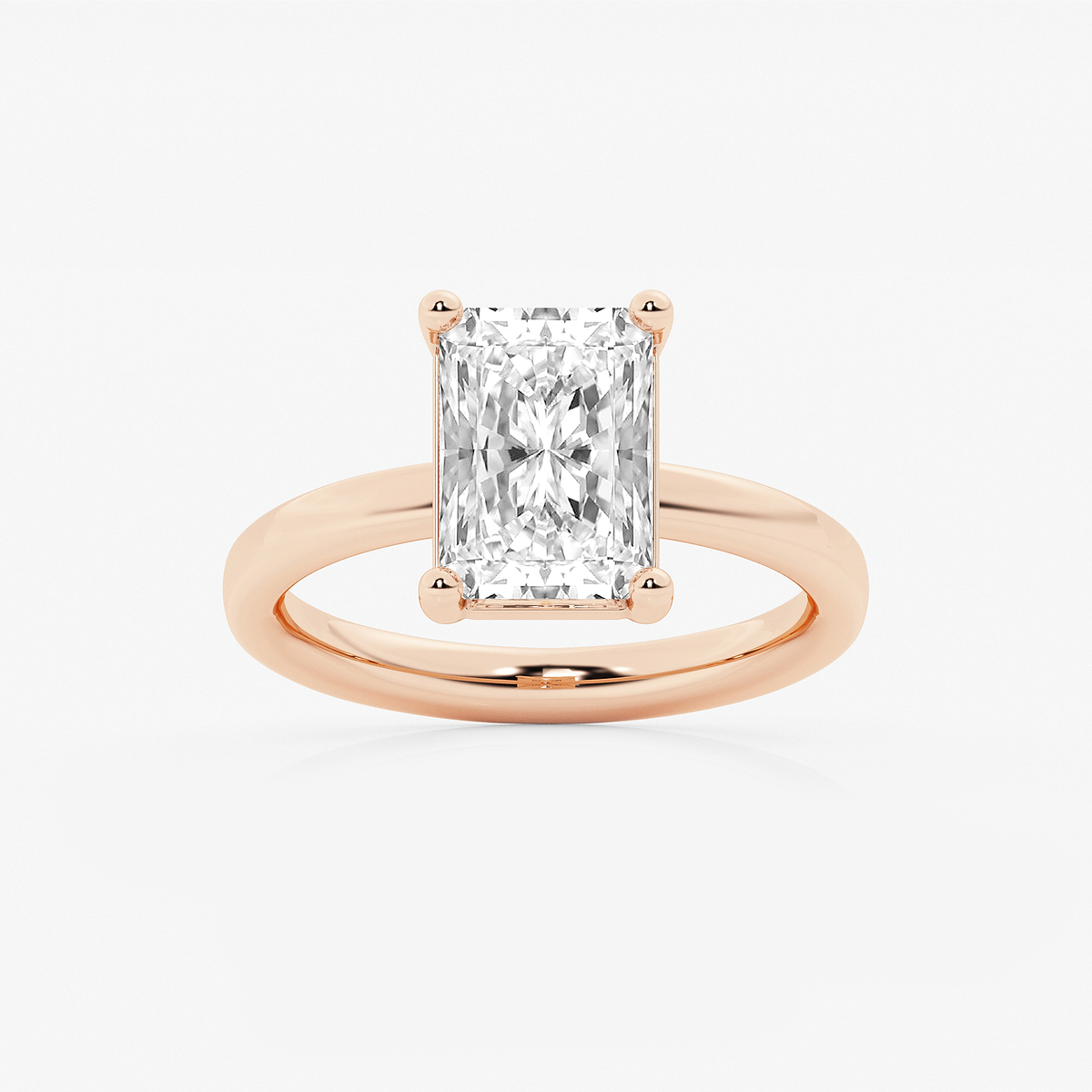 3 ctw Radiant Lab Grown Diamond Low Setting Solitaire Engagement Ring