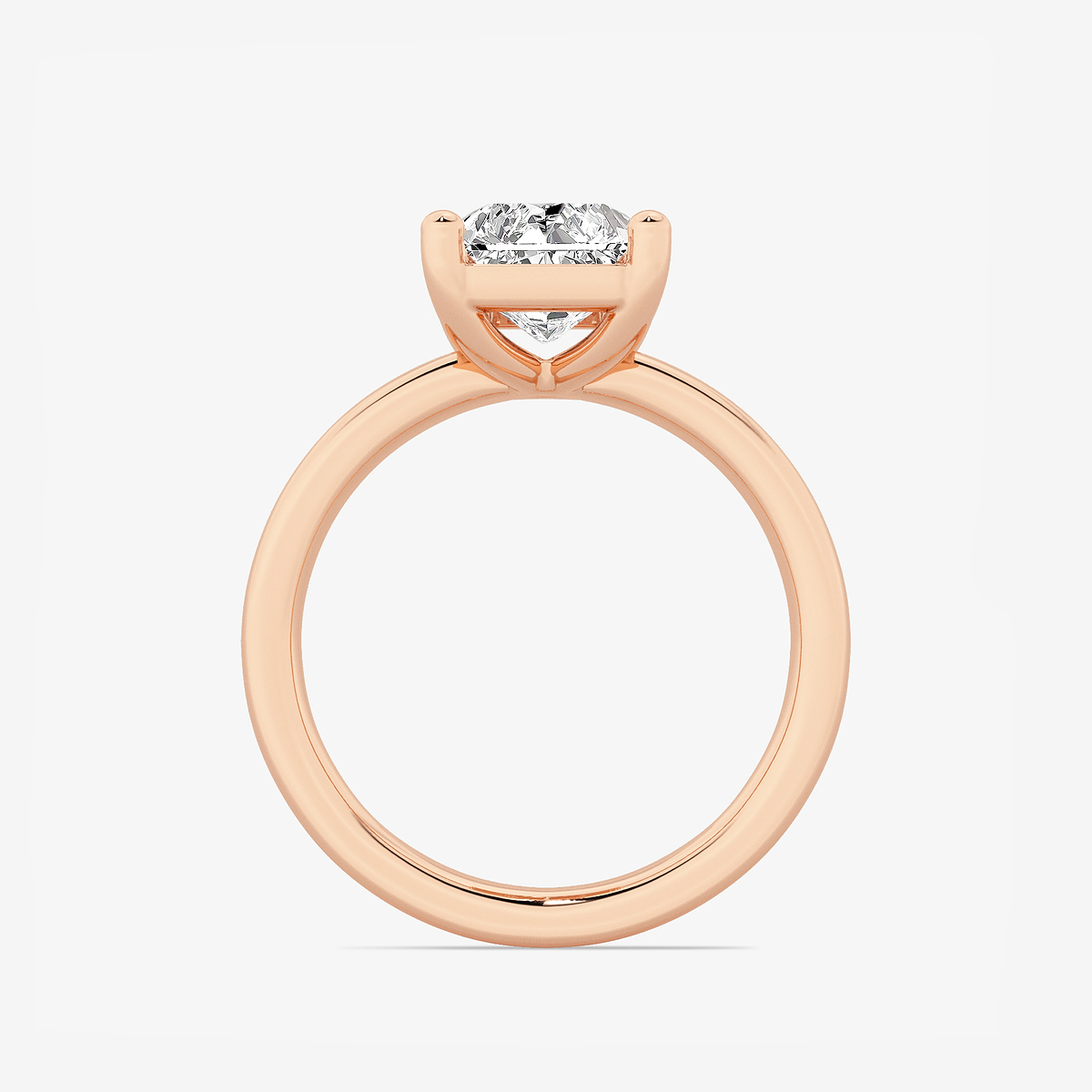 Additional Image 1 for  3 ctw Radiant Lab Grown Diamond Low Setting Solitaire Engagement Ring
