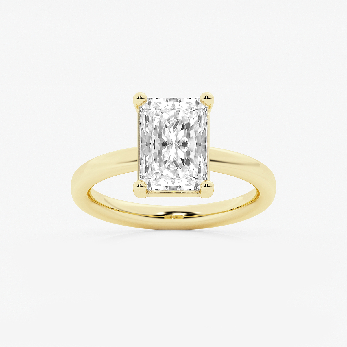 3 ctw Radiant Lab Grown Diamond Low Setting Solitaire Engagement Ring