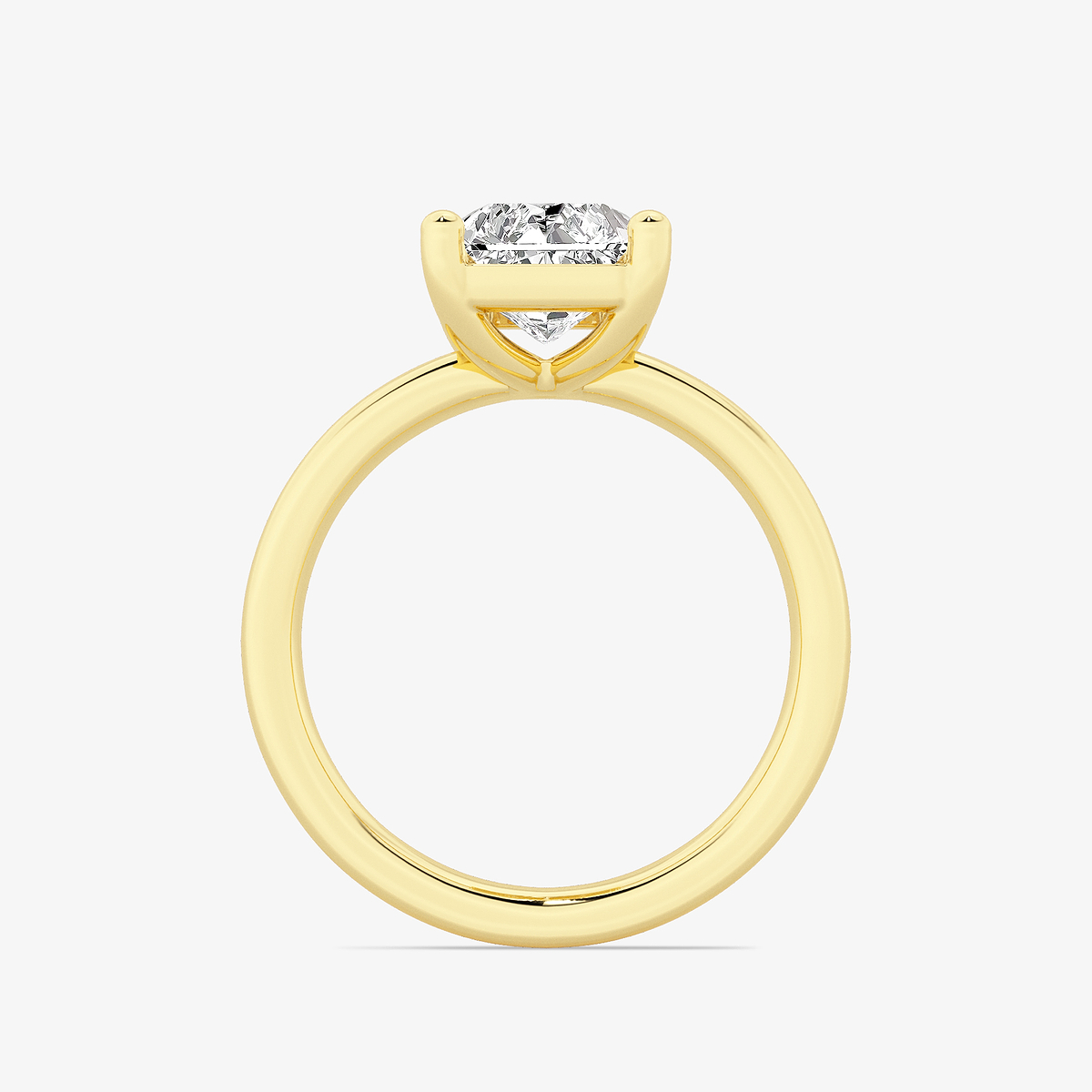 Additional Image 1 for  3 ctw Radiant Lab Grown Diamond Low Setting Solitaire Engagement Ring