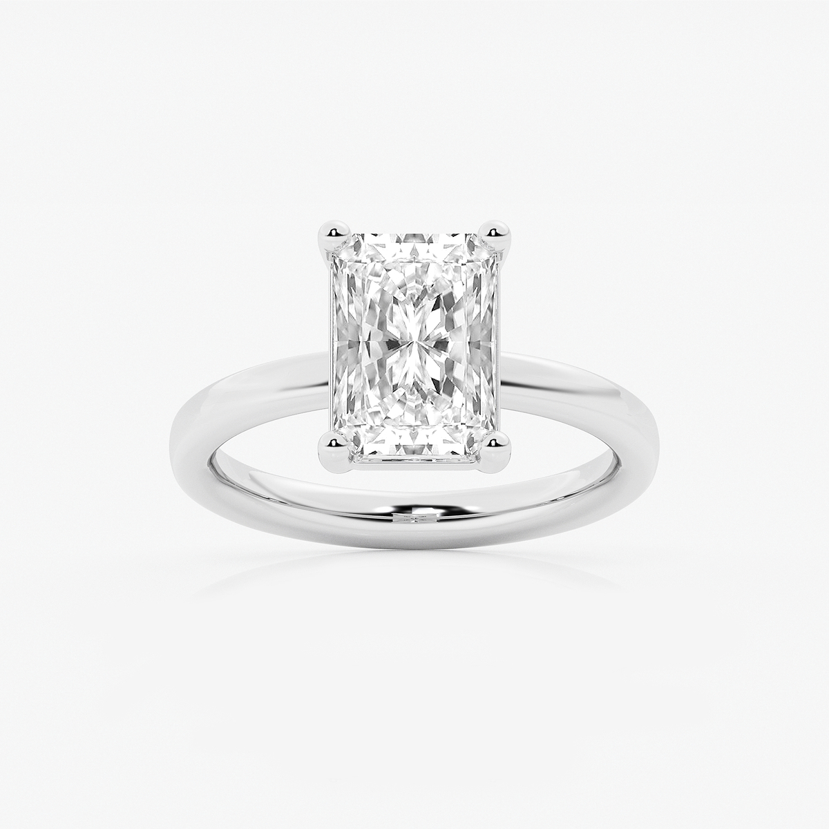 3 ctw Radiant Lab Grown Diamond Low Setting Solitaire Engagement Ring