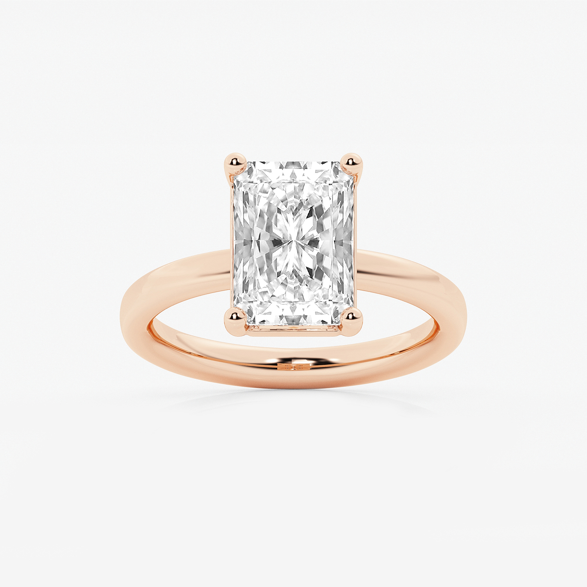3 1/2 ctw Radiant Lab Grown Diamond Low Setting Solitaire Engagement Ring