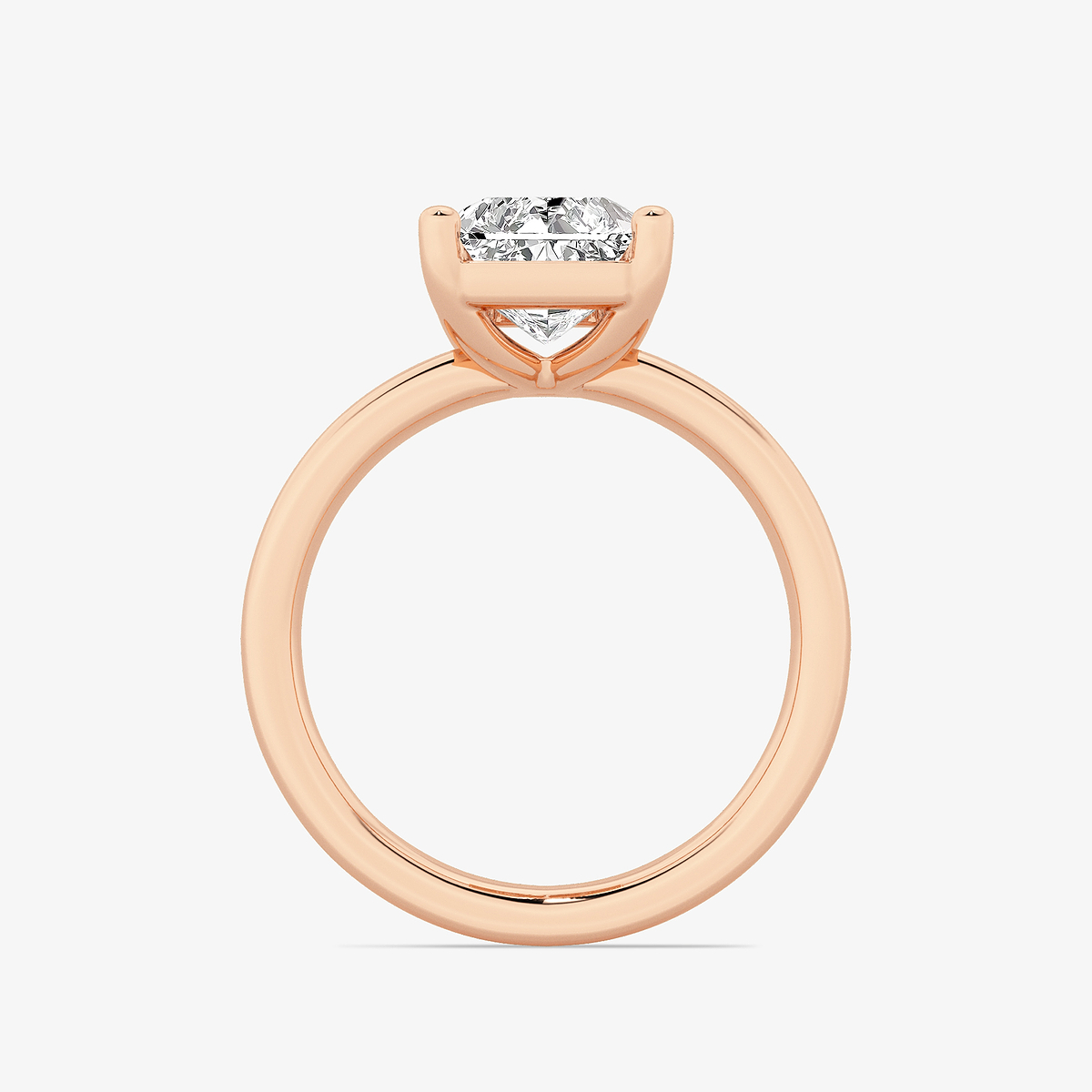 Additional Image 1 for  3 1/2 ctw Radiant Lab Grown Diamond Low Setting Solitaire Engagement Ring