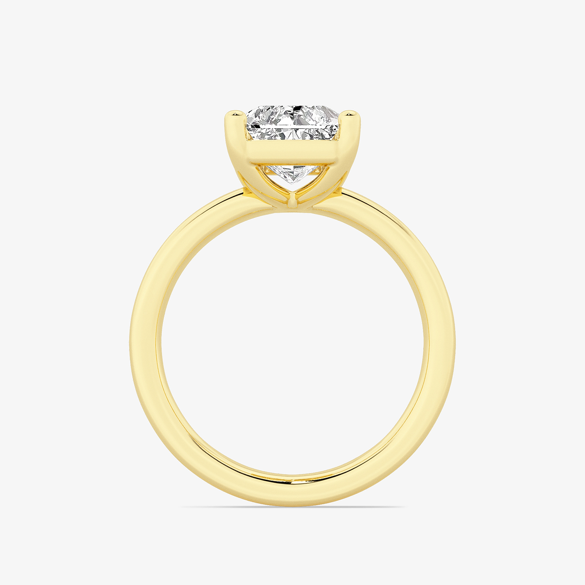 Additional Image 1 for  3 1/2 ctw Radiant Lab Grown Diamond Low Setting Solitaire Engagement Ring