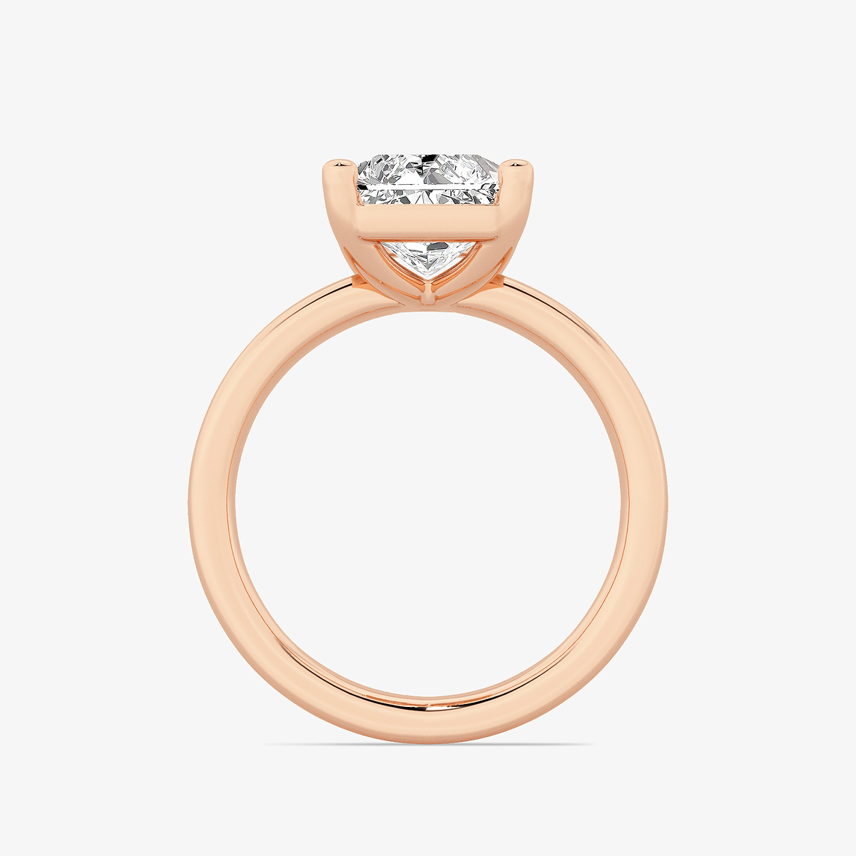 Additional Image 1 for  4 ctw Radiant Lab Grown Diamond Low Setting Solitaire Engagement Ring