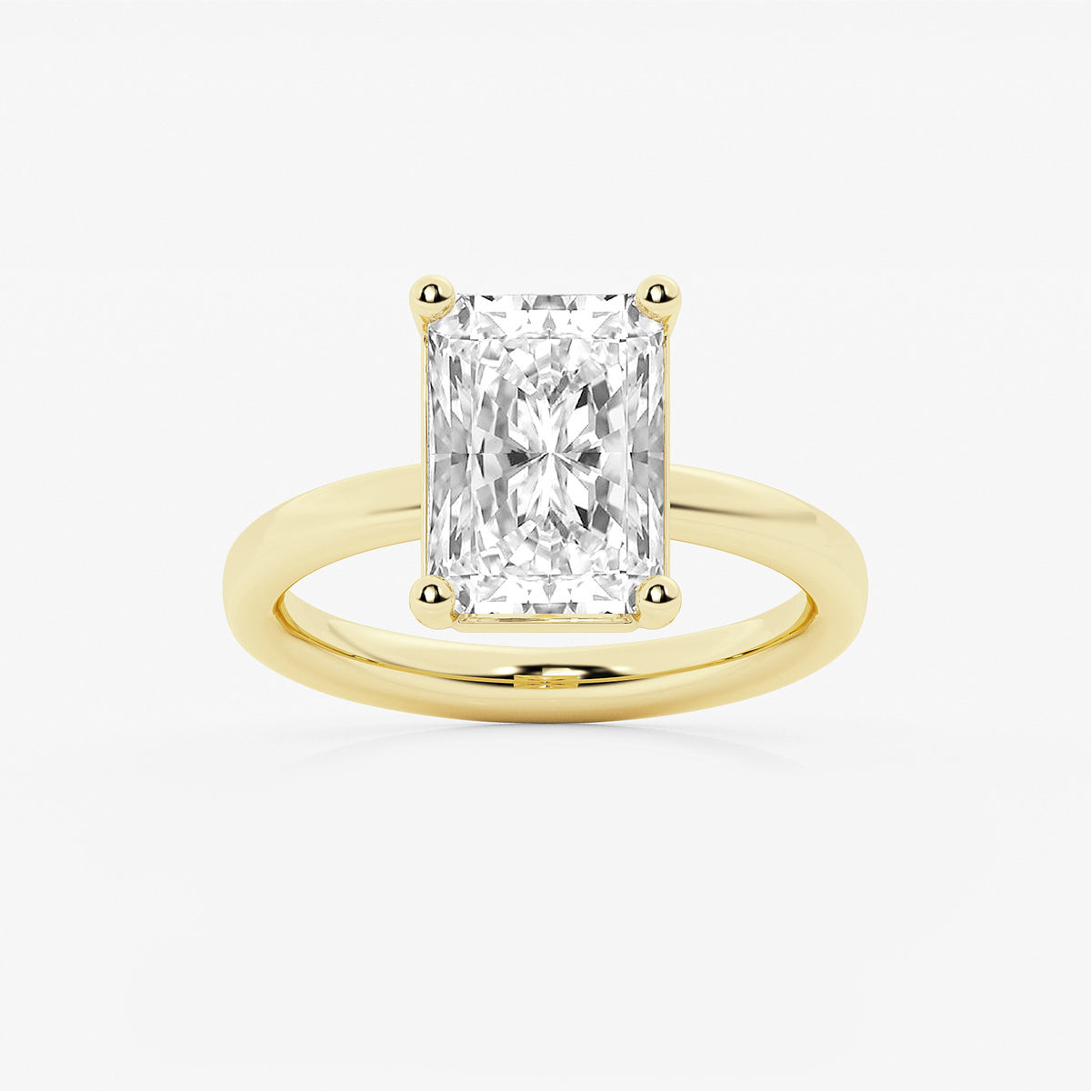 4 ctw Radiant Lab Grown Diamond Low Setting Solitaire Engagement Ring