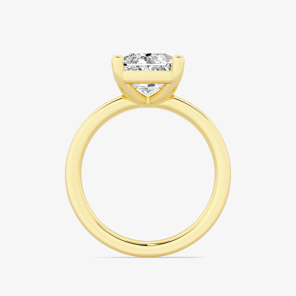 Additional Image 1 for  4 ctw Radiant Lab Grown Diamond Low Setting Solitaire Engagement Ring