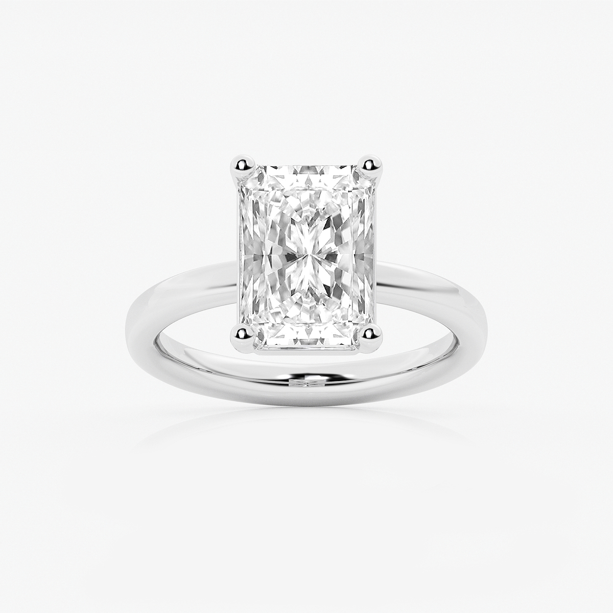 4 ctw Radiant Lab Grown Diamond Low Setting Solitaire Engagement Ring