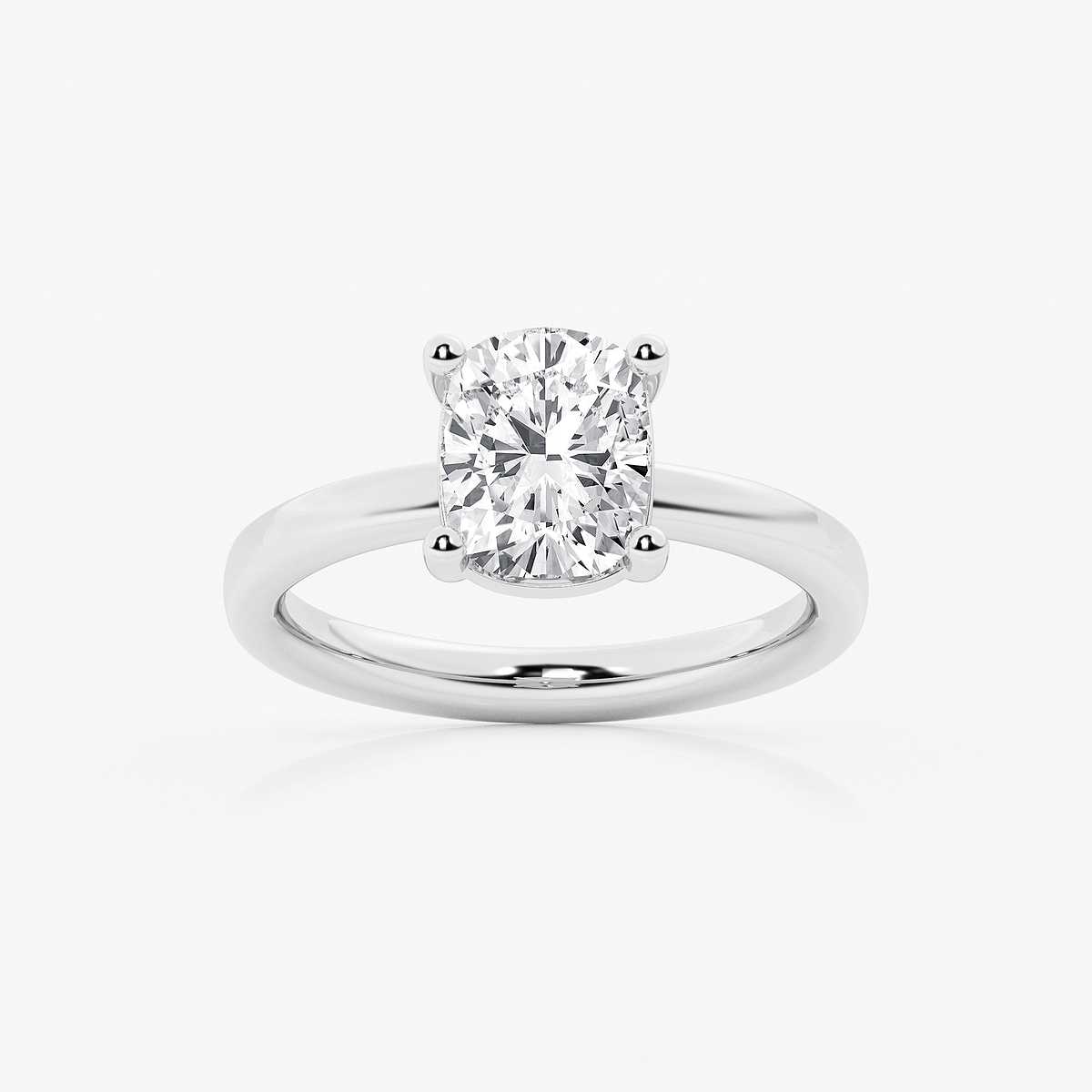Gala ctw Elongated Cushion Lab Grown Diamond Low Setting Solitaire  Engagement Ring 14K White Gold, D, VVS