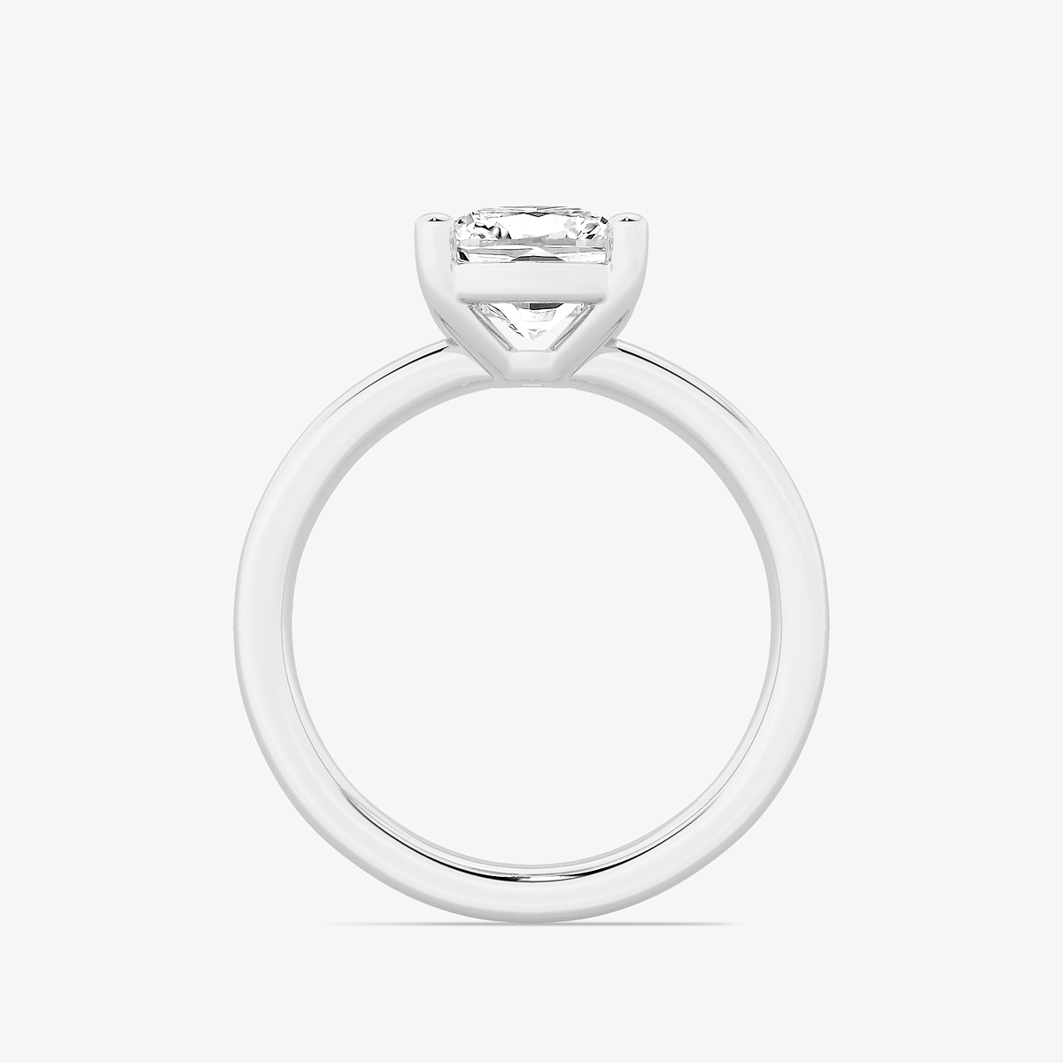 2 ctw Elongated Cushion Lab Grown Diamond Low Setting Solitaire Engagement Ring