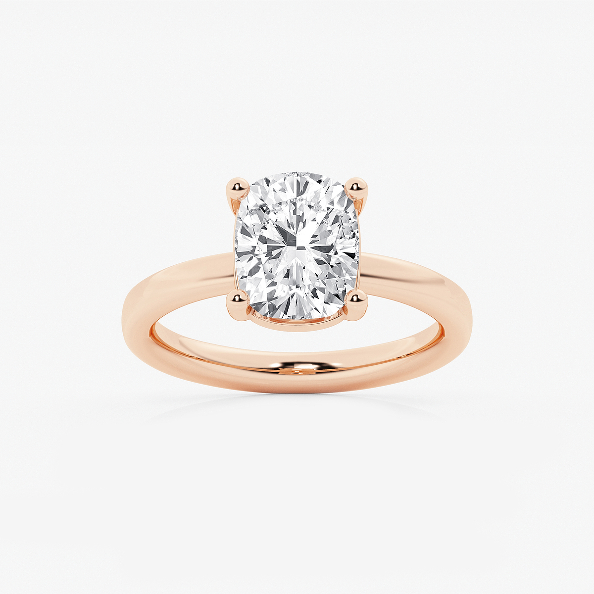 2 1/2 ctw Elongated Cushion Lab Grown Diamond Low Setting Solitaire Engagement Ring