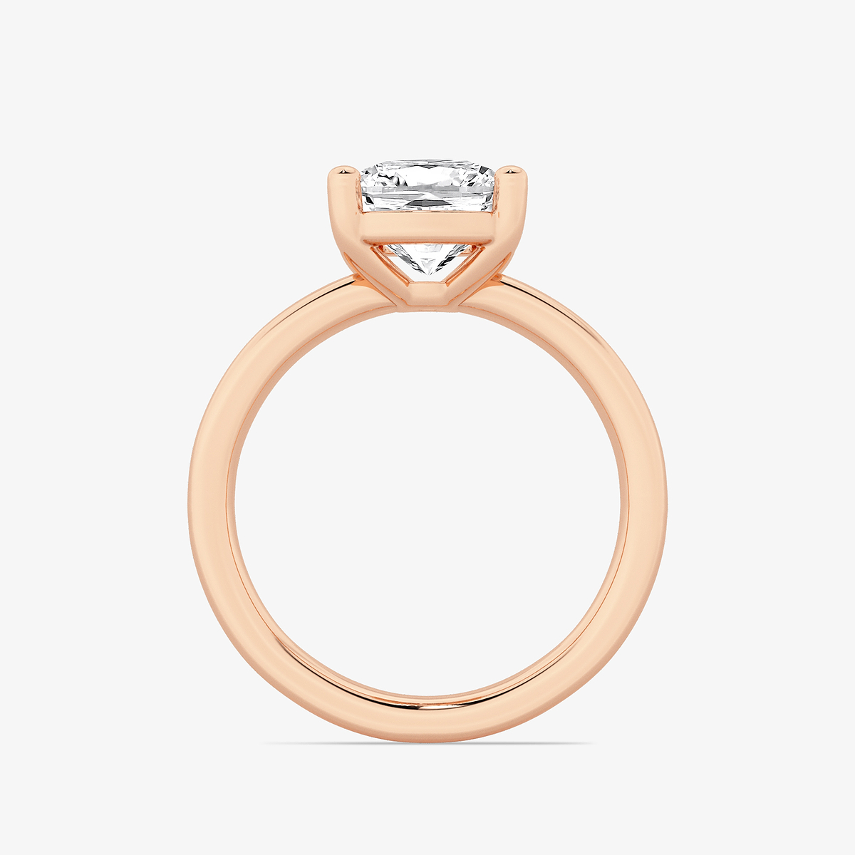 Additional Image 1 for  2 1/2 ctw Elongated Cushion Lab Grown Diamond Low Setting Solitaire Engagement Ring