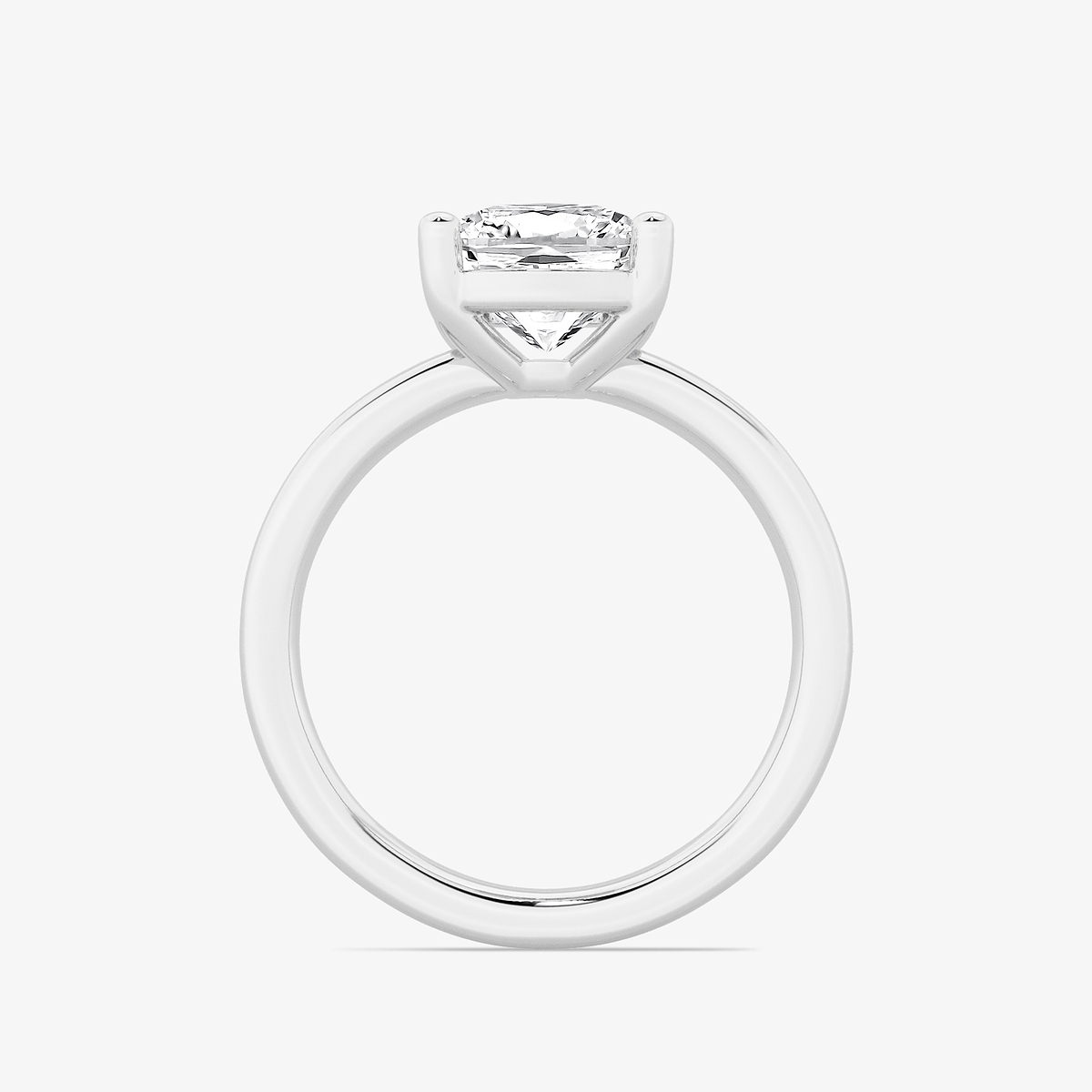 Additional Image 1 for  2 1/2 ctw Elongated Cushion Lab Grown Diamond Low Setting Solitaire Engagement Ring