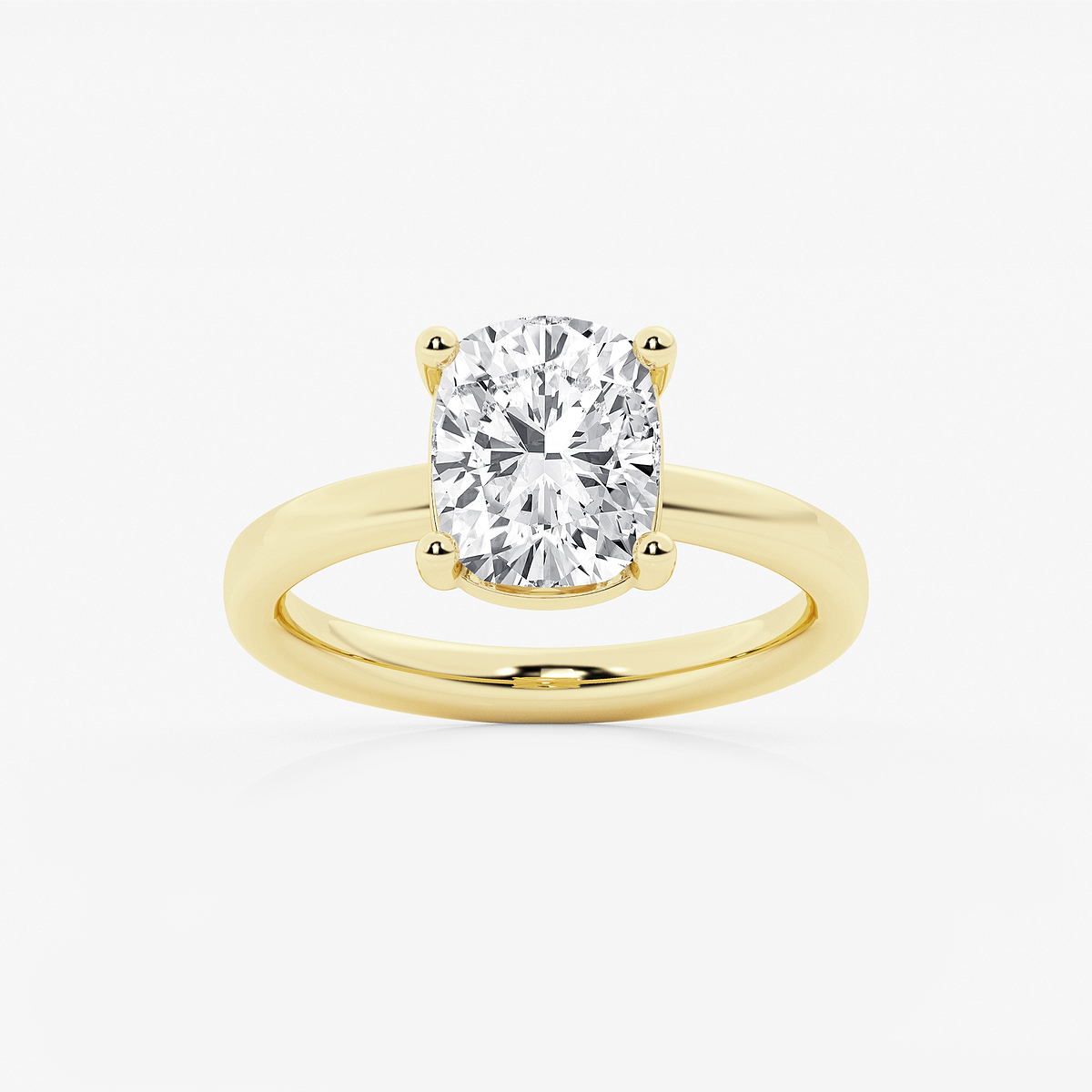 2 1/2 ctw Elongated Cushion Lab Grown Diamond Low Setting Solitaire Engagement Ring