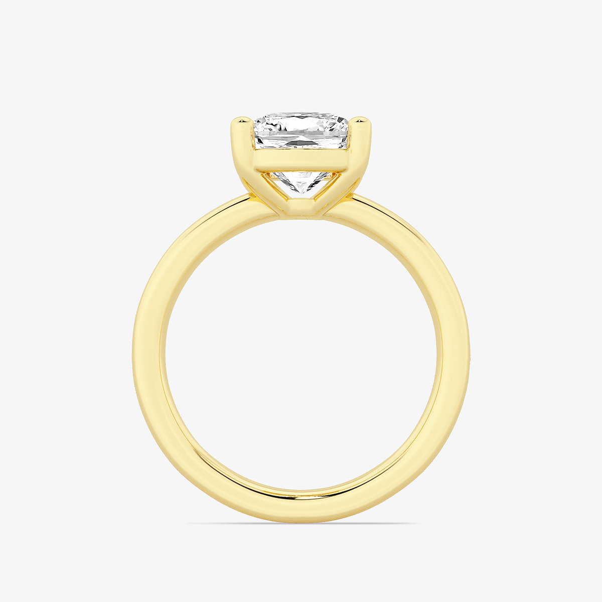 Additional Image 1 for  2 1/2 ctw Elongated Cushion Lab Grown Diamond Low Setting Solitaire Engagement Ring