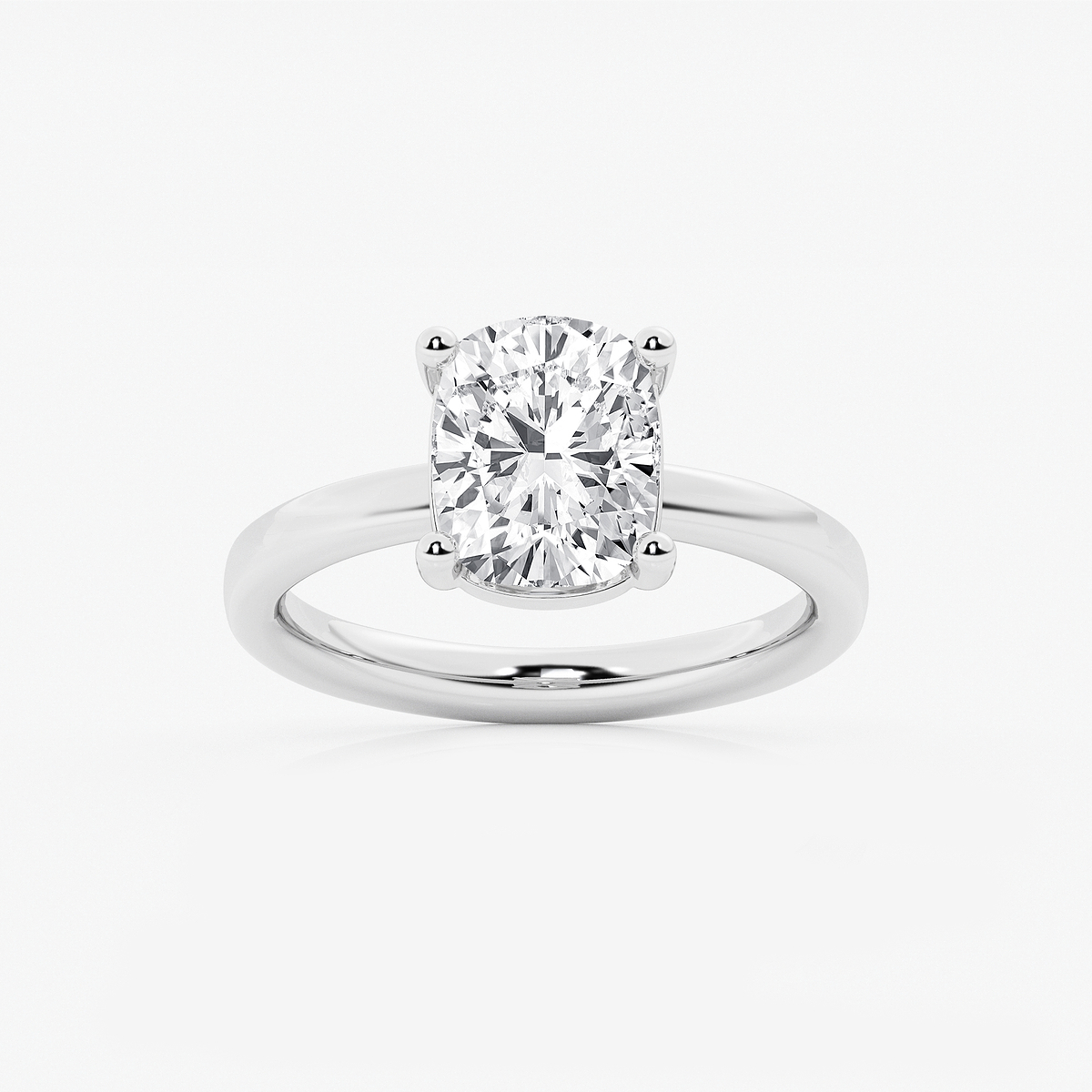 2 1/2 ctw Elongated Cushion Lab Grown Diamond Low Setting Solitaire Engagement Ring