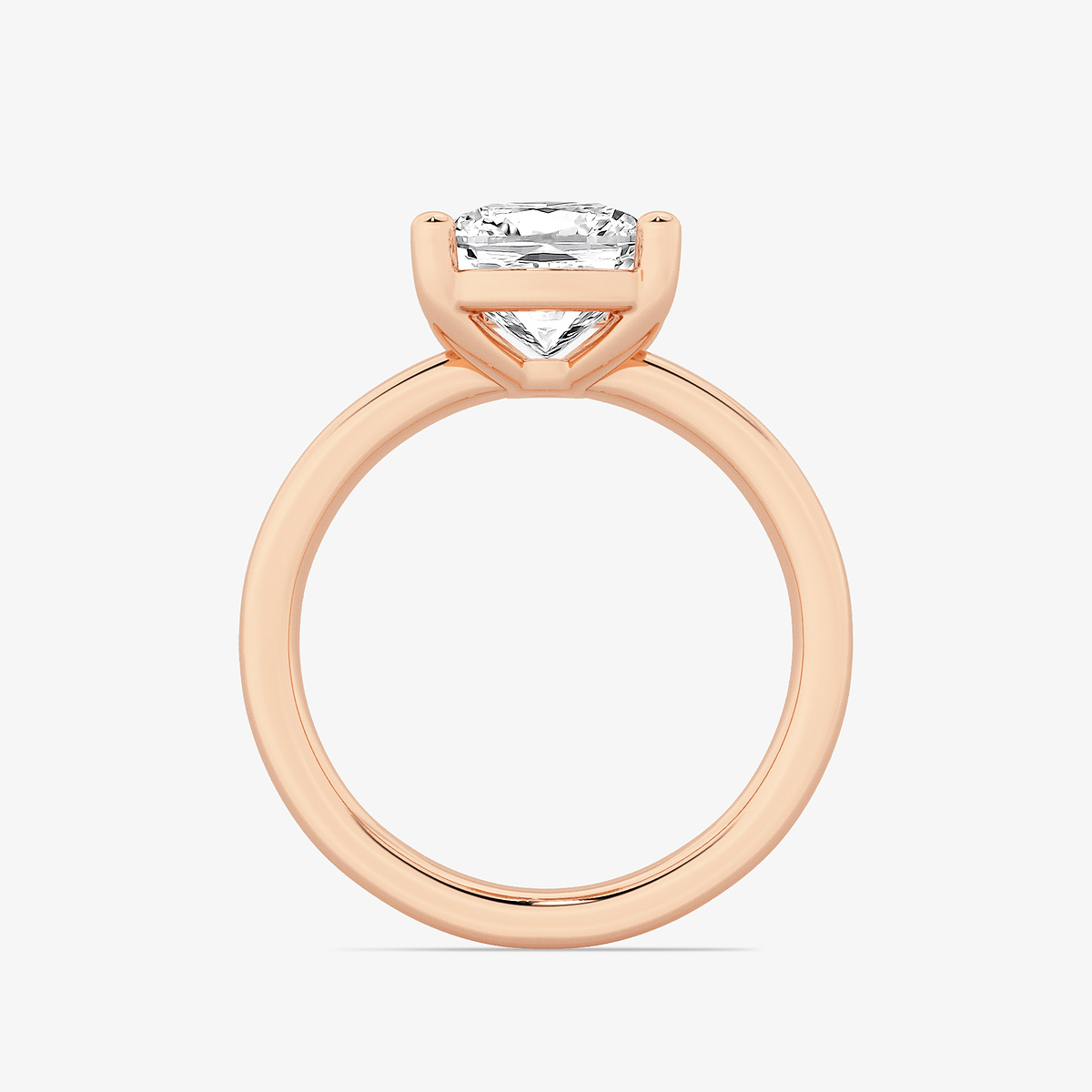 Additional Image 1 for  3 ctw Elongated Cushion Lab Grown Diamond Low Setting Solitaire Engagement Ring