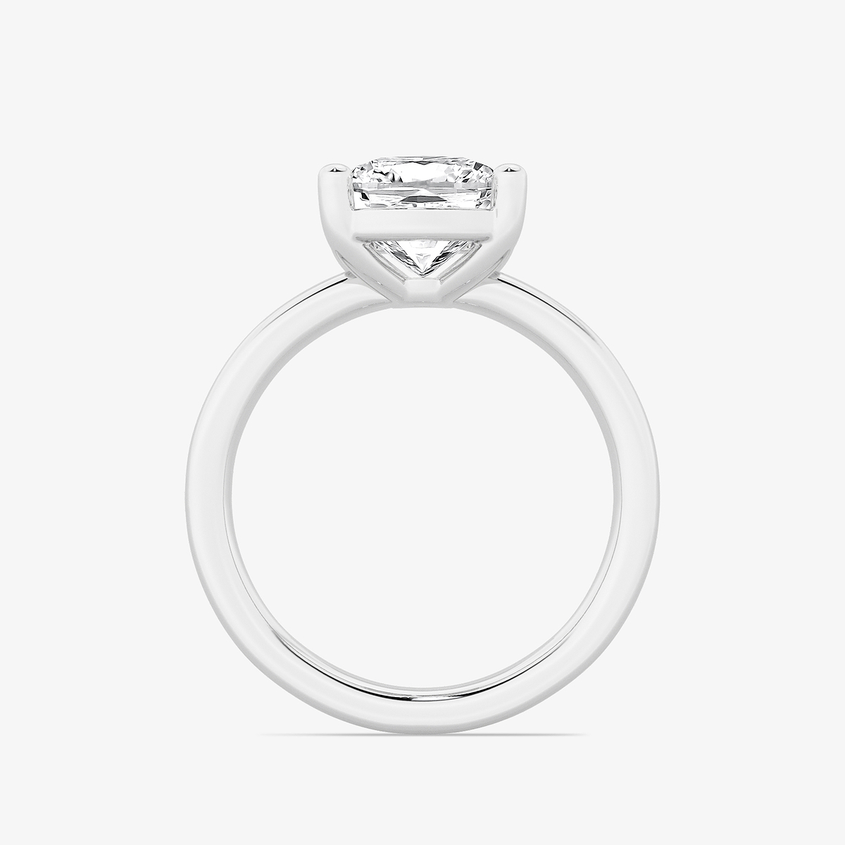 Additional Image 1 for  3 ctw Elongated Cushion Lab Grown Diamond Low Setting Solitaire Engagement Ring