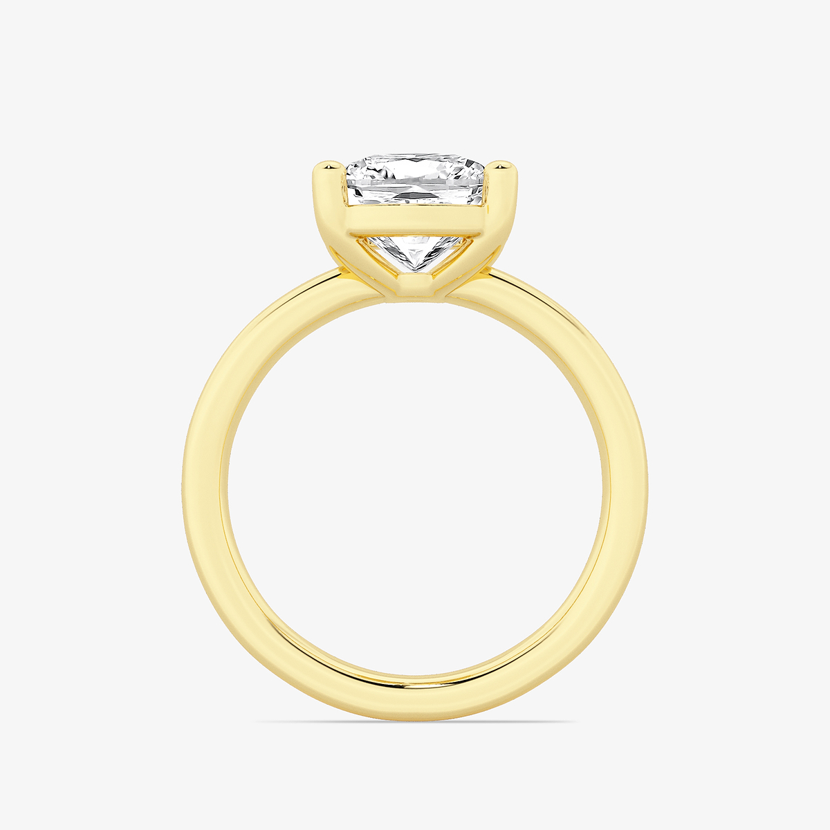 Additional Image 1 for  3 ctw Elongated Cushion Lab Grown Diamond Low Setting Solitaire Engagement Ring