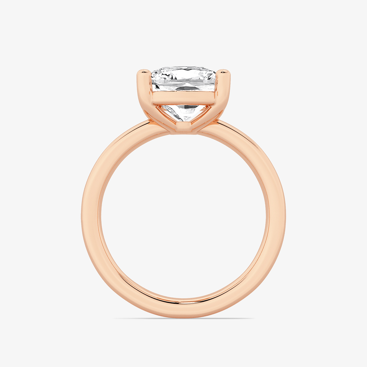 Additional Image 1 for  3 1/2 ctw Elongated Cushion Lab Grown Diamond Low Setting Solitaire Engagement Ring