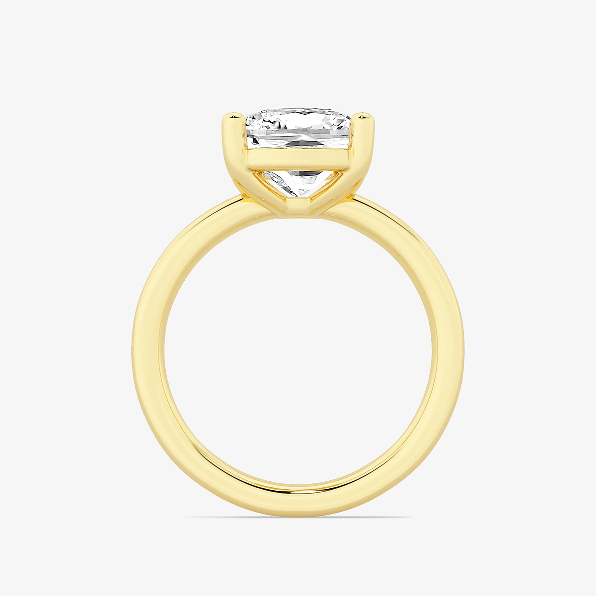 Additional Image 1 for  3 1/2 ctw Elongated Cushion Lab Grown Diamond Low Setting Solitaire Engagement Ring