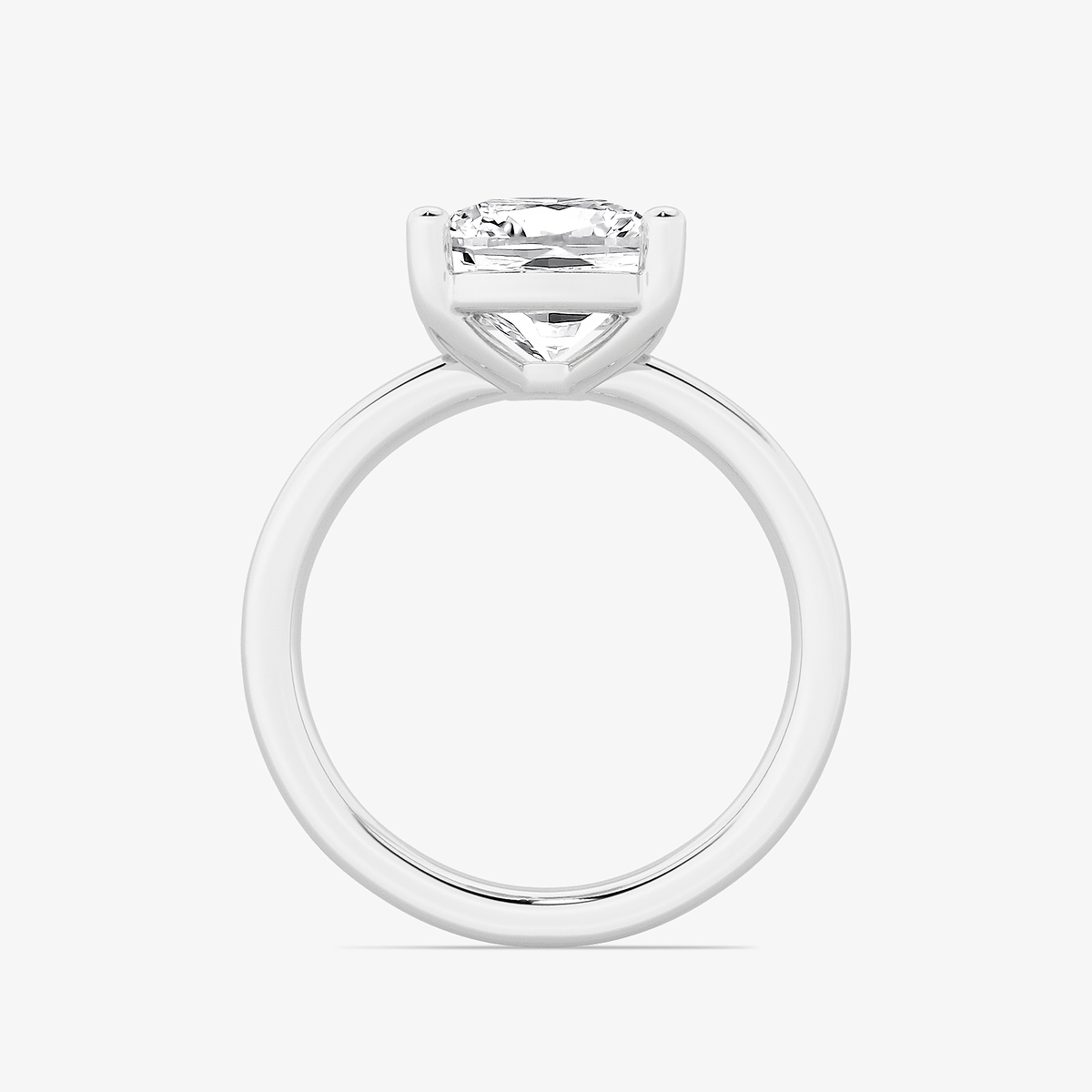Additional Image 1 for  3 1/2 ctw Elongated Cushion Lab Grown Diamond Low Setting Solitaire Engagement Ring