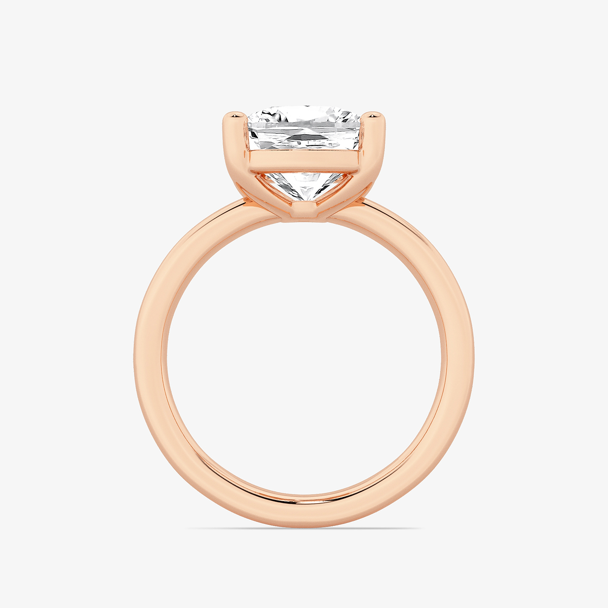 Additional Image 1 for  4 ctw Elongated Cushion Lab Grown Diamond Low Setting Solitaire Engagement Ring