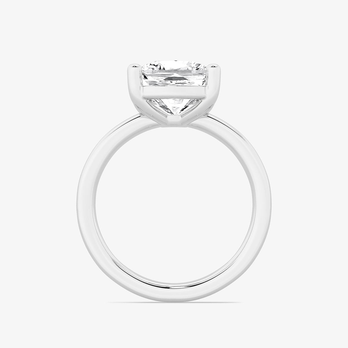 Additional Image 1 for  4 ctw Elongated Cushion Lab Grown Diamond Low Setting Solitaire Engagement Ring