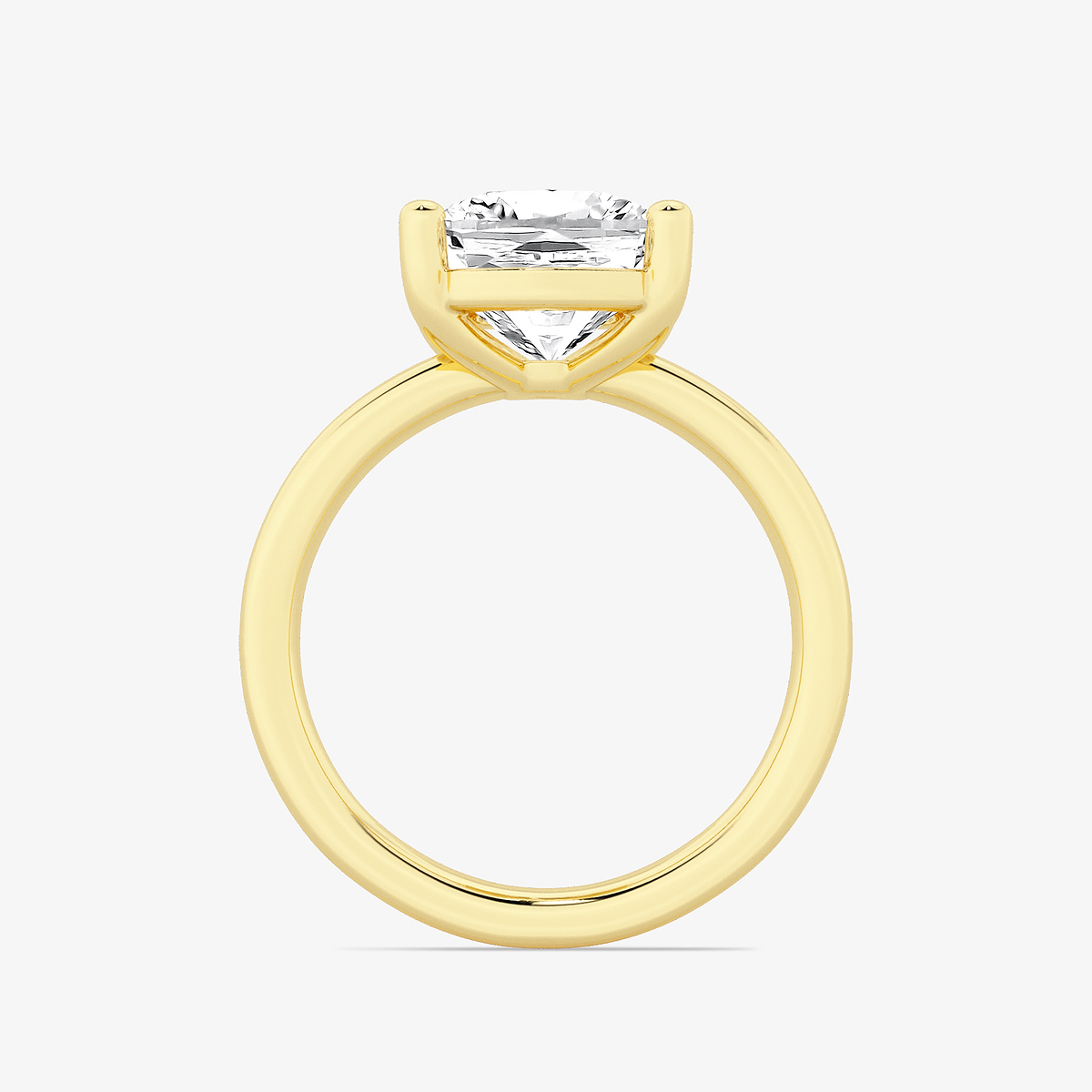 Additional Image 1 for  4 ctw Elongated Cushion Lab Grown Diamond Low Setting Solitaire Engagement Ring