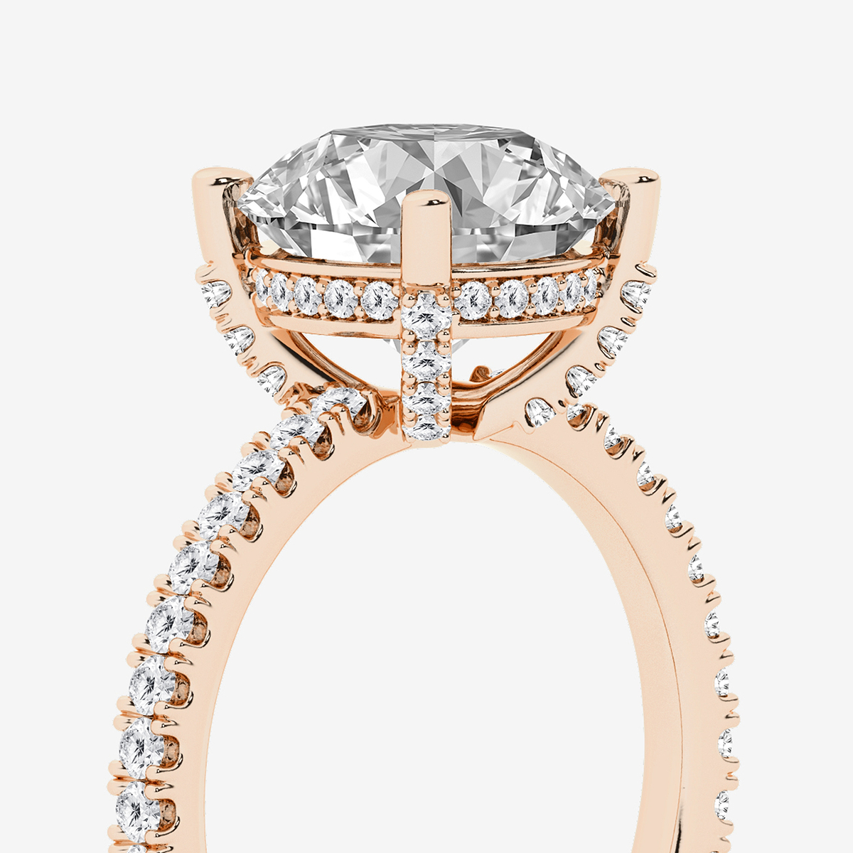 Additional Image 2 for  3 2/5 ctw Round Lab Grown Diamond Hidden Halo Engagement Ring