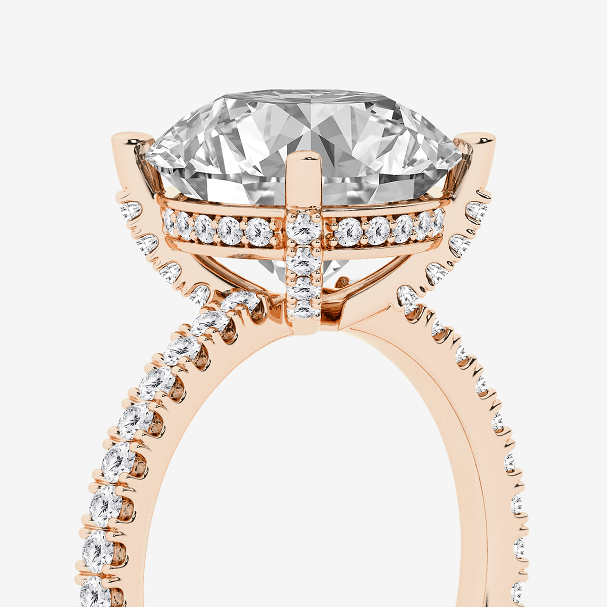 Additional Image 2 for  5 2/5 ctw Round Lab Grown Diamond Hidden Halo Engagement Ring