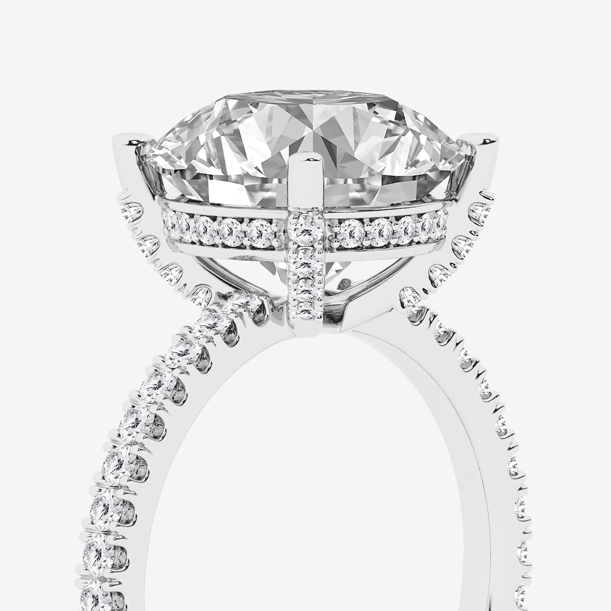 Additional Image 2 for  5 2/5 ctw Round Lab Grown Diamond Hidden Halo Engagement Ring
