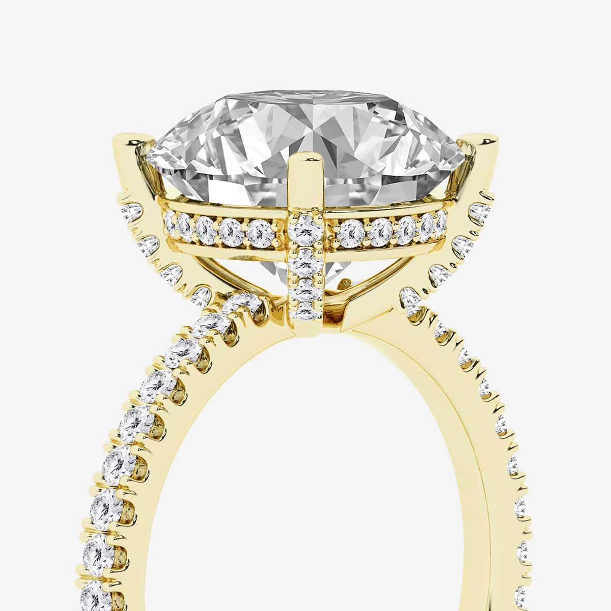 Additional Image 2 for  5 2/5 ctw Round Lab Grown Diamond Hidden Halo Engagement Ring
