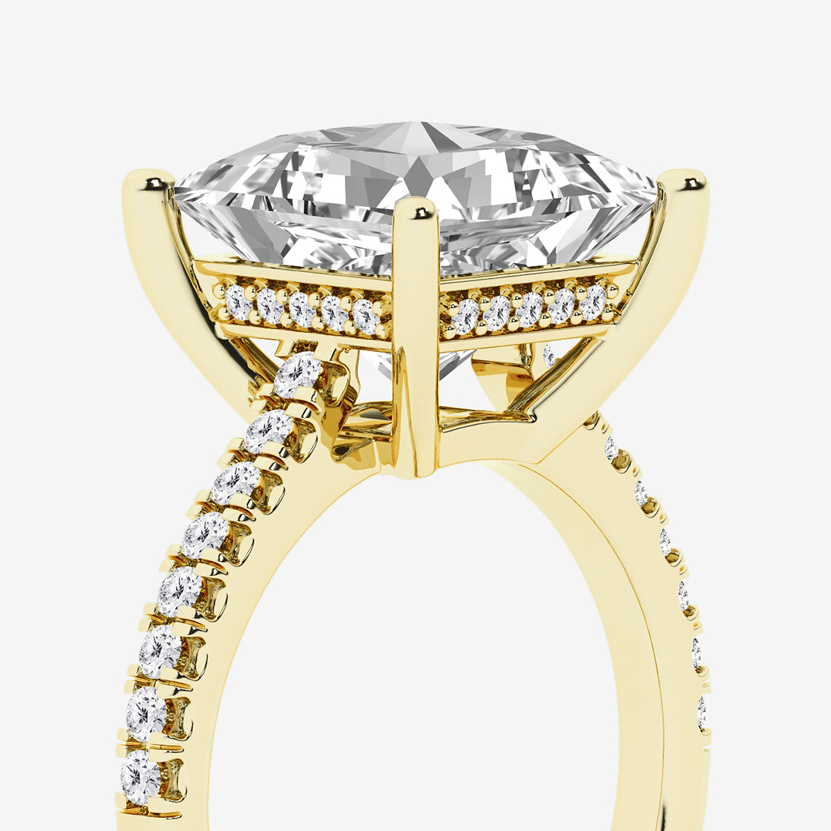 Additional Image 2 for  5 1/3 ctw Princess Lab Grown Diamond Hidden Halo Engagement Ring
