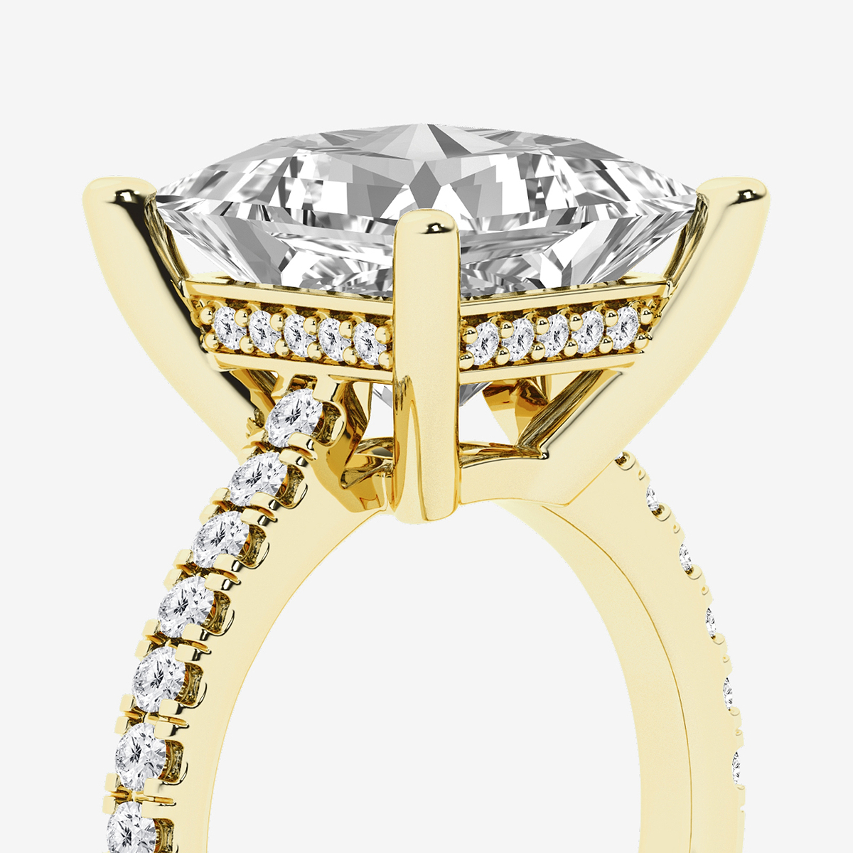 Additional Image 2 for  6 3/8 ctw Princess Lab Grown Diamond Hidden Halo Engagement Ring