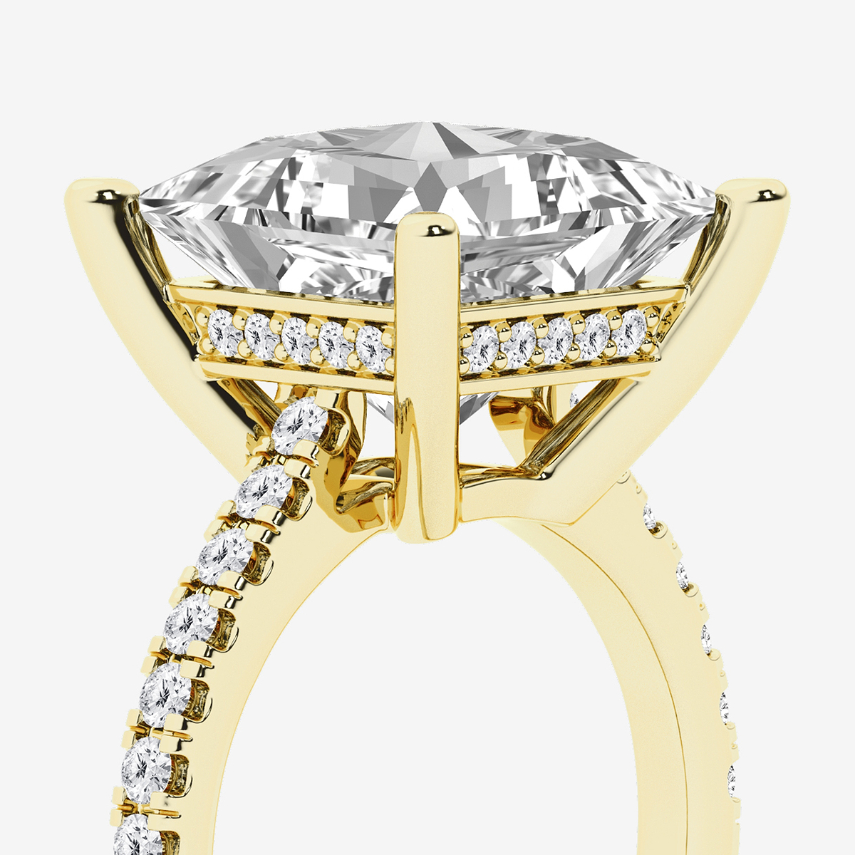Additional Image 2 for  8 2/5 ctw Princess Lab Grown Diamond Hidden Halo Engagement Ring