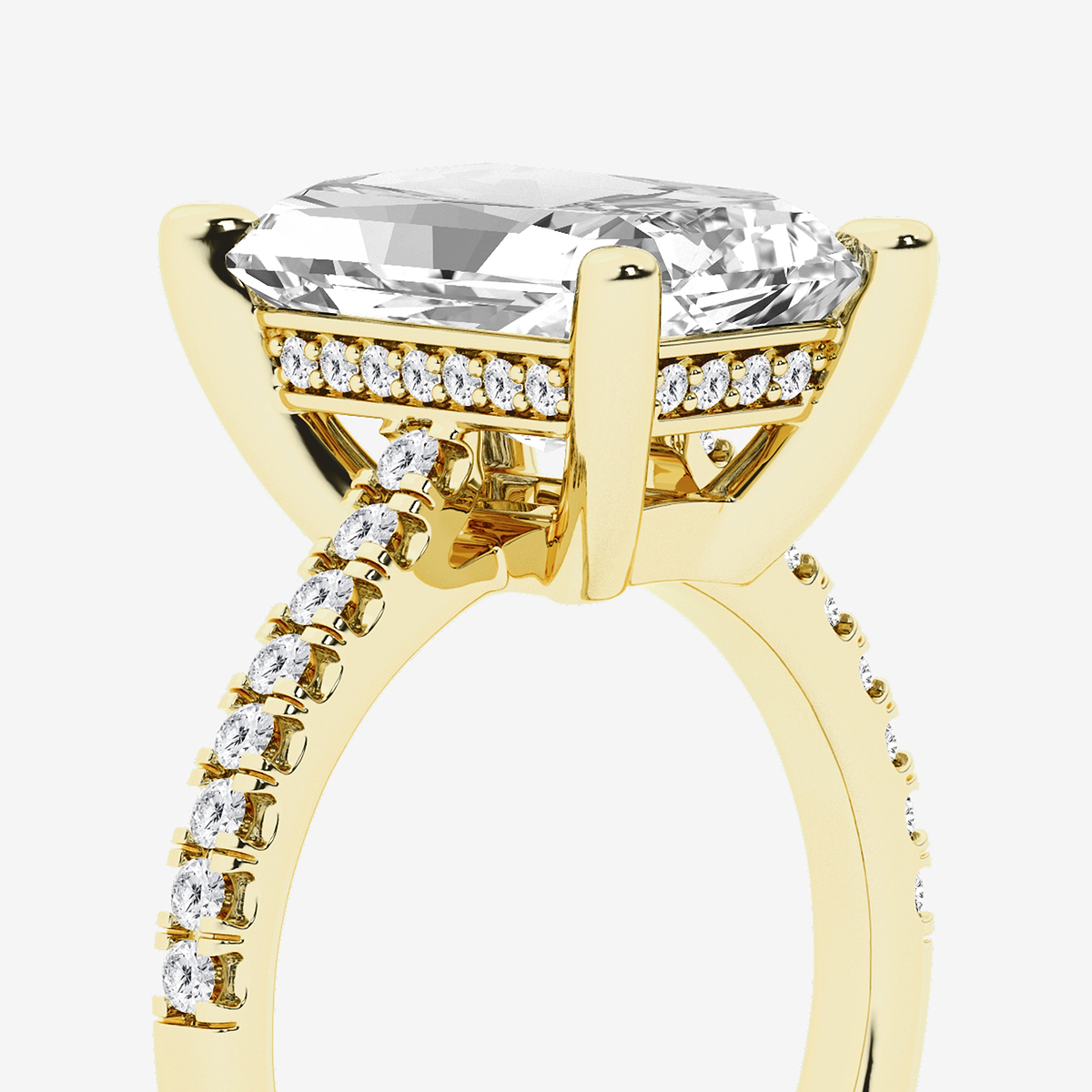 Additional Image 2 for  5 1/3 ctw Radiant Lab Grown Diamond Hidden Halo Engagement Ring