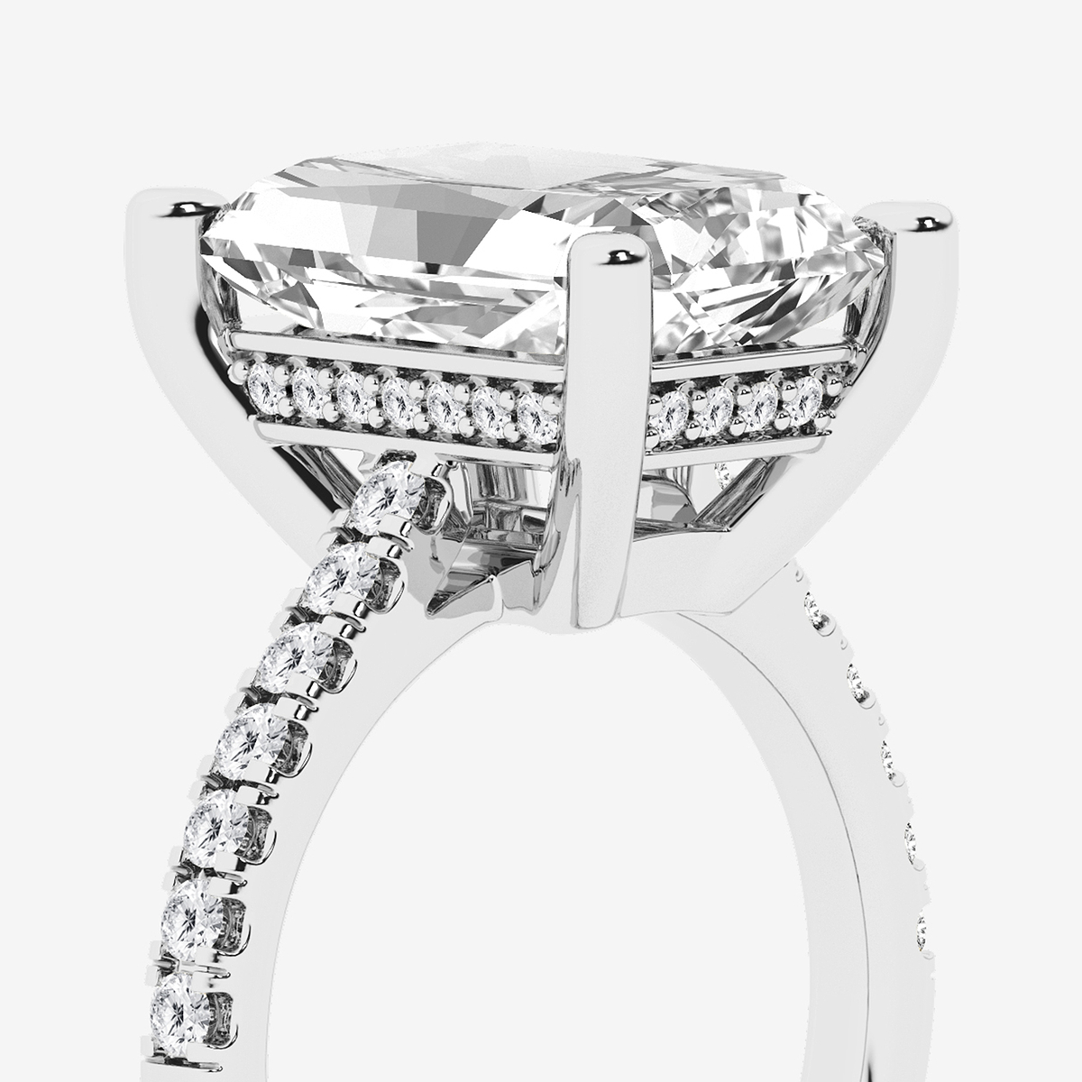 Additional Image 2 for  6 3/8 ctw Radiant Lab Grown Diamond Hidden Halo Engagement Ring