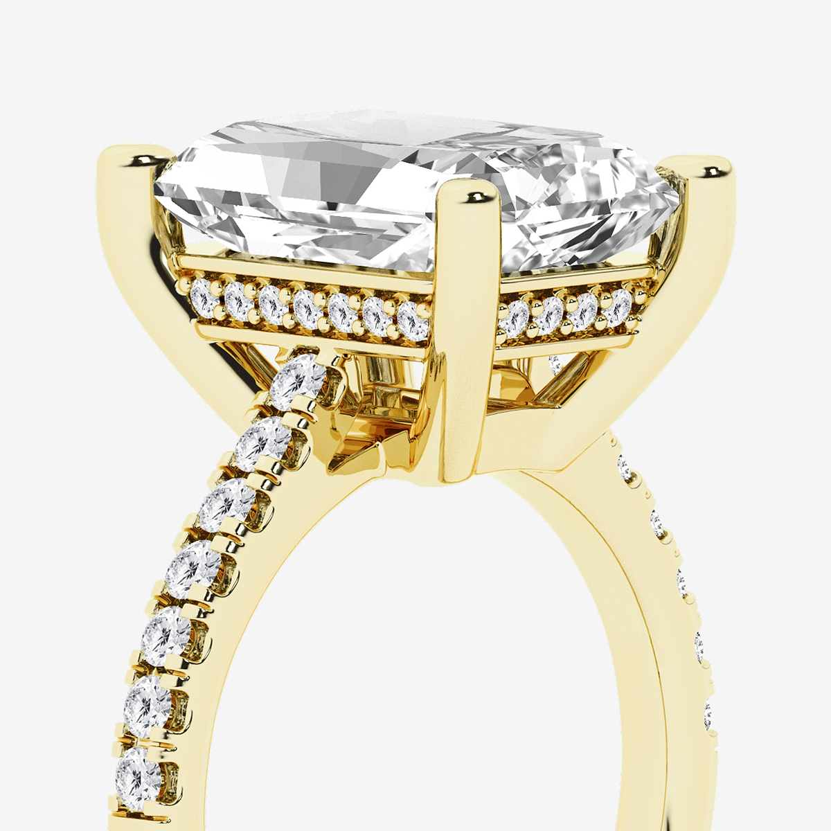 Additional Image 2 for  6 3/8 ctw Radiant Lab Grown Diamond Hidden Halo Engagement Ring