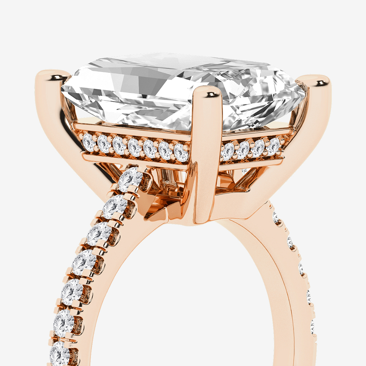 Additional Image 2 for  7 2/5 ctw Radiant Lab Grown Diamond Hidden Halo Engagement Ring